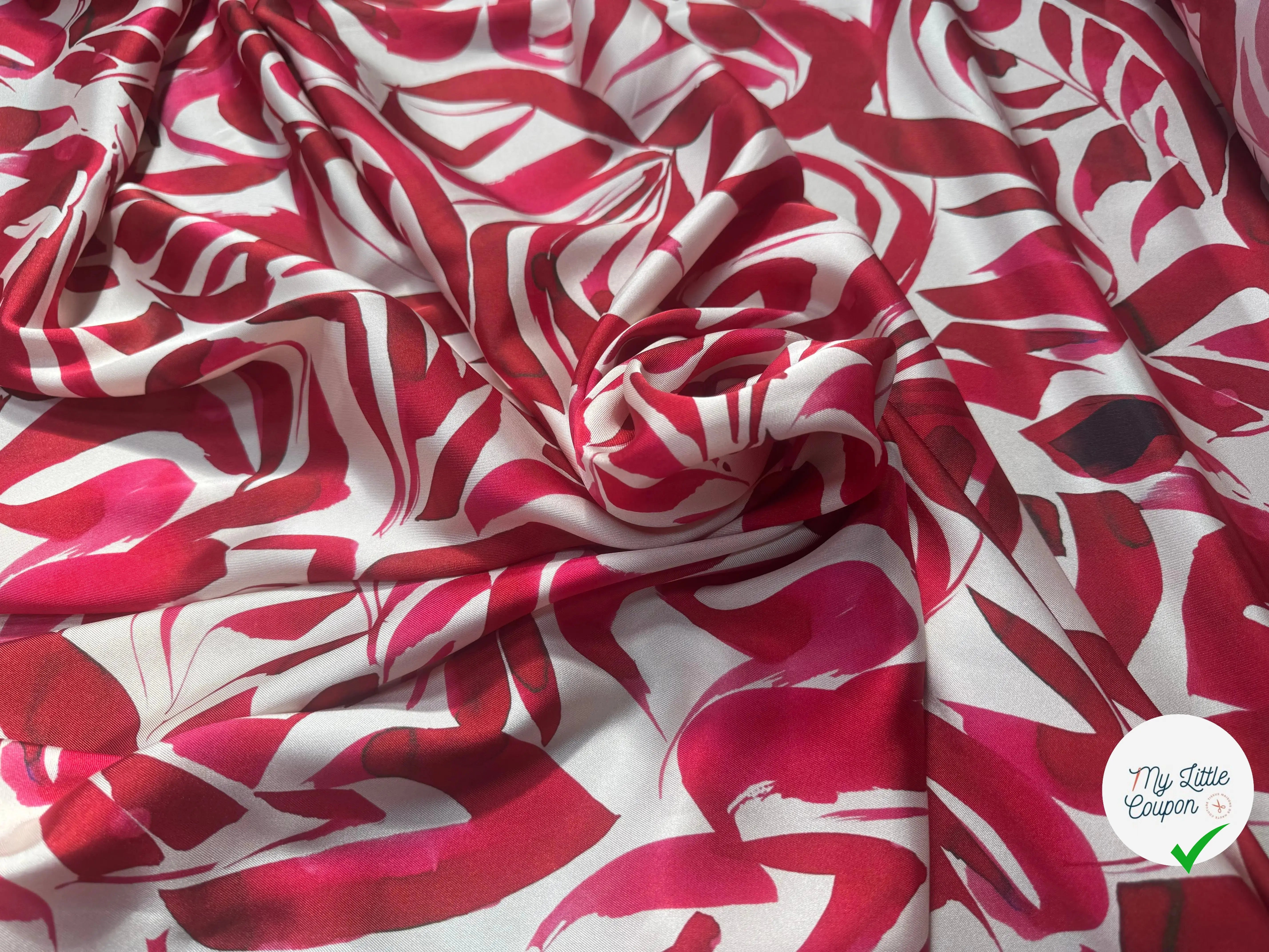 SERGÉ FLUIDE FLEURS DOMY DIRECT-M0189A-FW2 - POLYESTER OEKO-TEX - My Little Coupon
