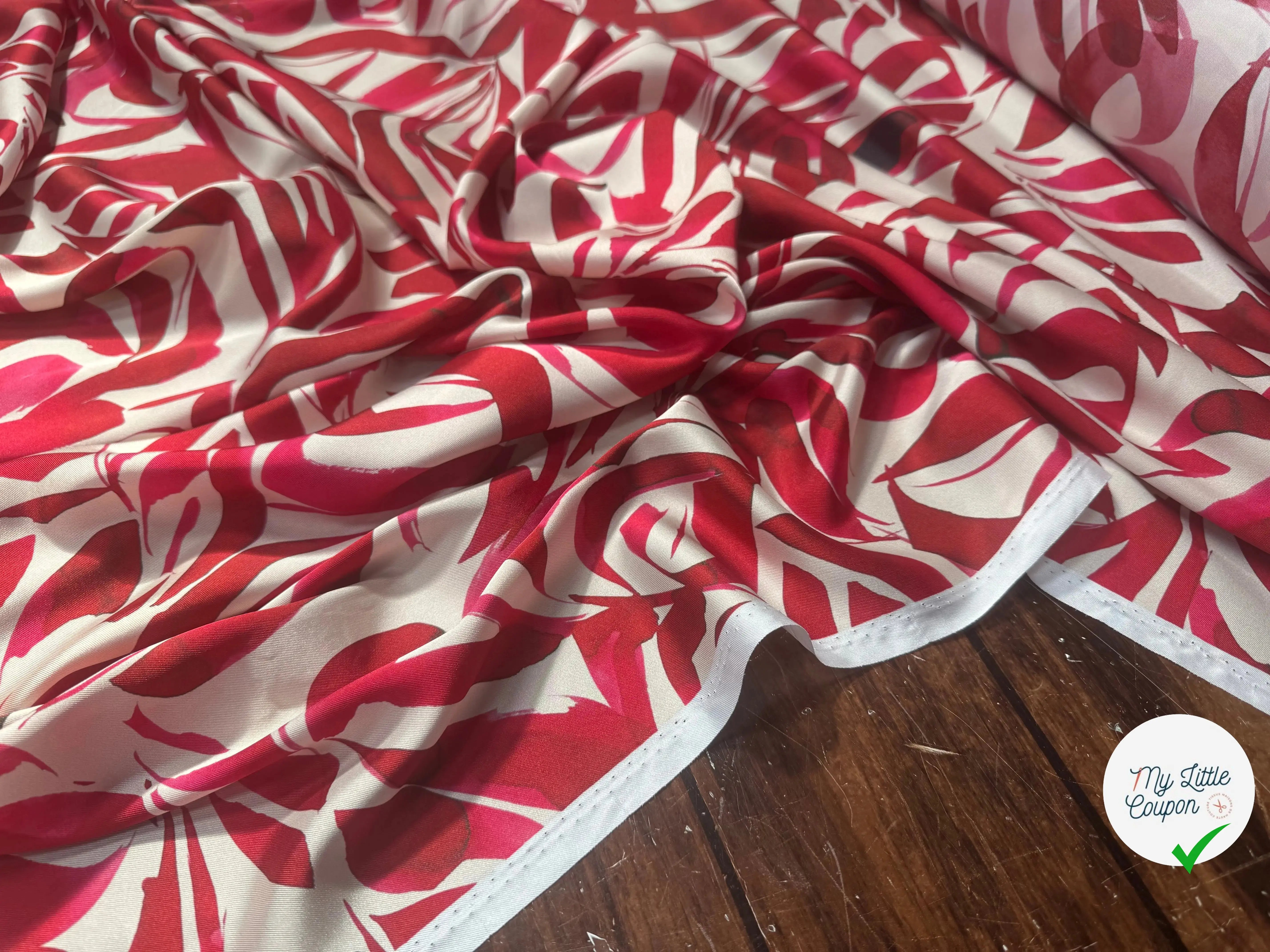 SERGÉ FLUIDE FLEURS DOMY DIRECT-M0189A-FW2 - POLYESTER OEKO-TEX - My Little Coupon