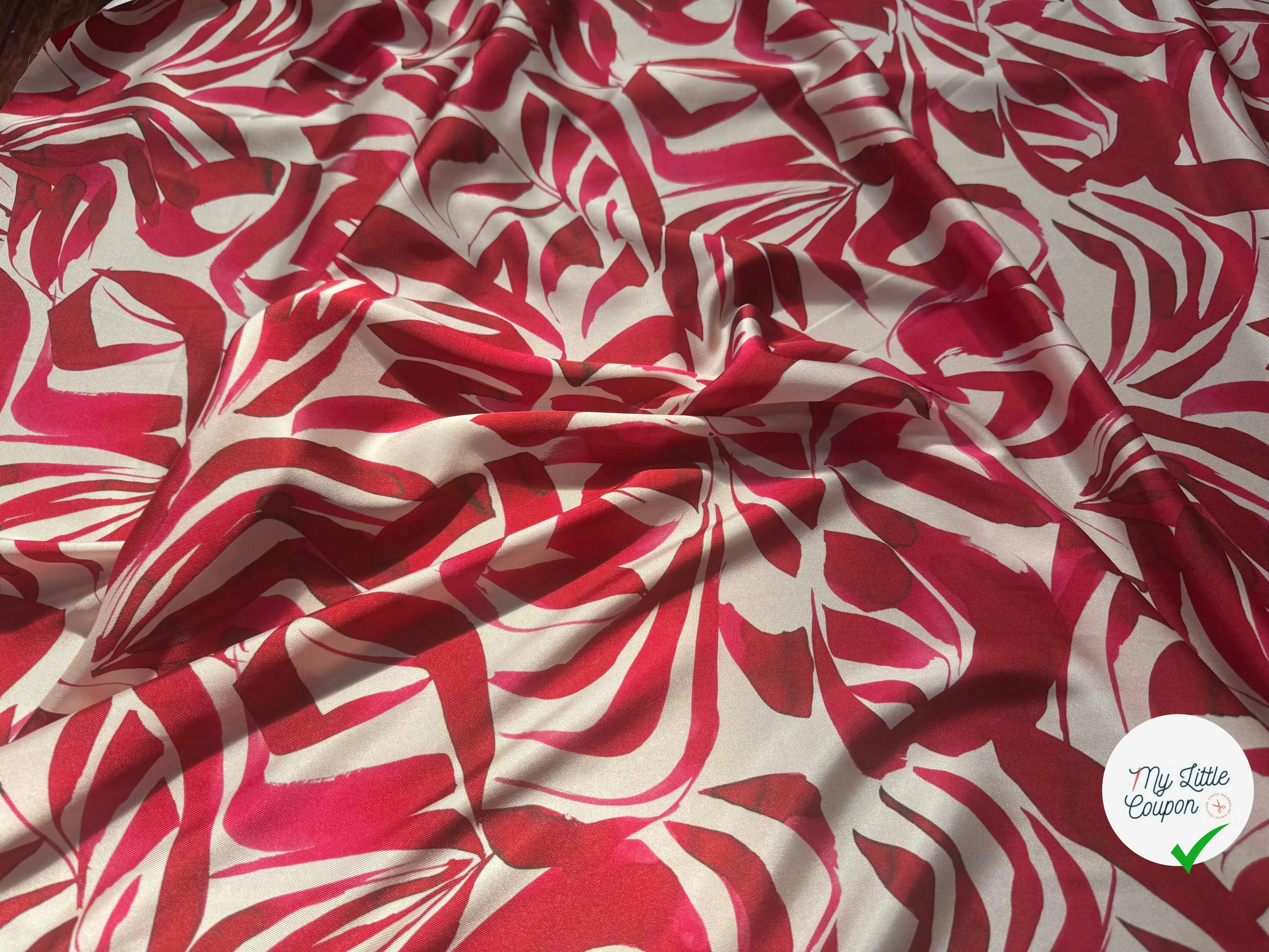 SERGÉ FLUIDE FLEURS DOMY DIRECT-M0189A-FW2 - POLYESTER OEKO-TEX - My Little Coupon
