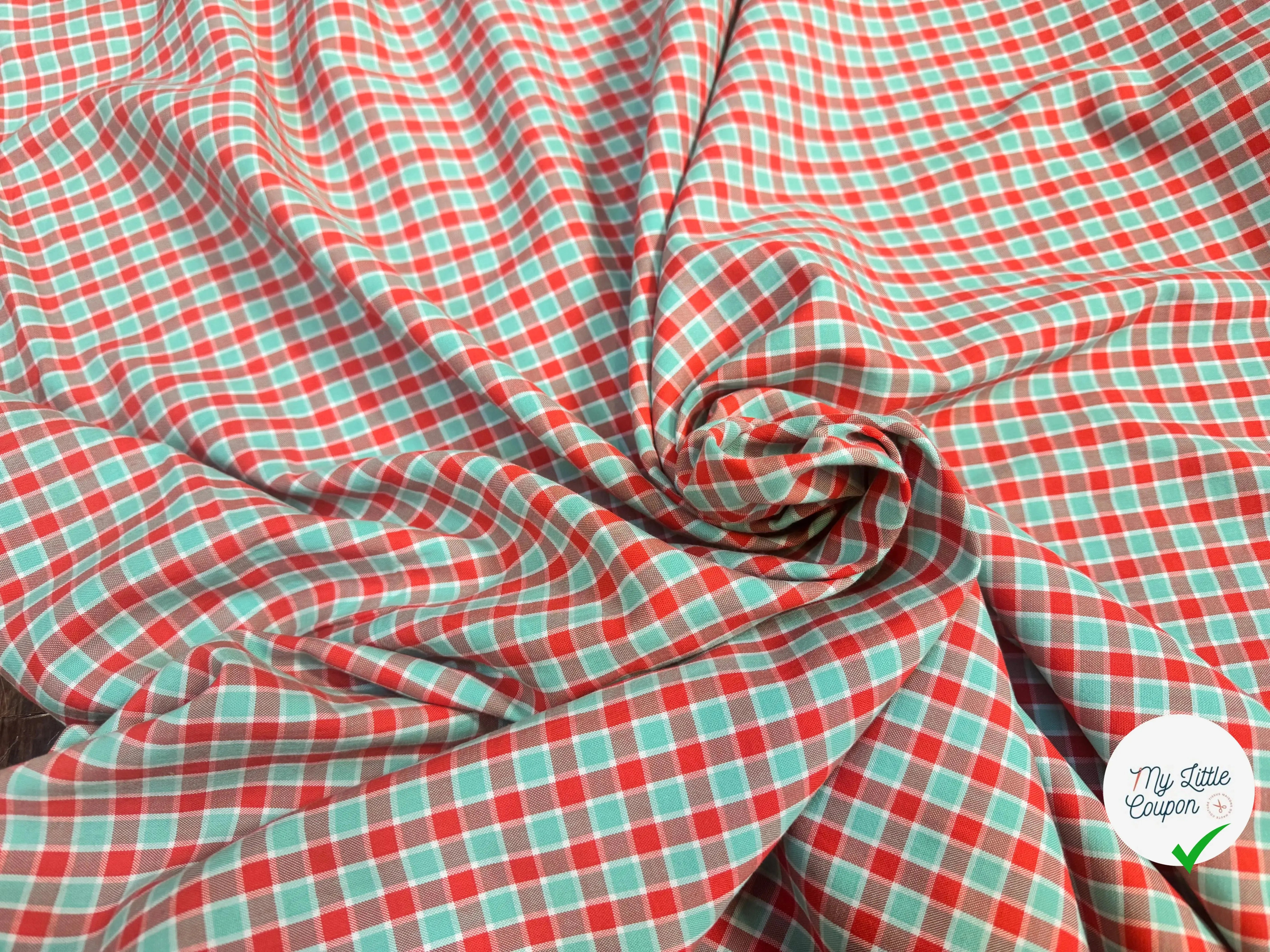 TISSU CHEMISE COTON CARREAUX BELLE TENUE - My Little Coupon