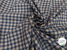 TISSU COTON TRAPPEUR MOTIFS CARREAUX BLEU NAVY TERRACOTTA ET CRÈME EMERISE - My Little Coupon