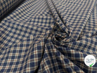 TISSU COTON TRAPPEUR MOTIFS CARREAUX BLEU NAVY TERRACOTTA ET CRÈME EMERISE - My Little Coupon