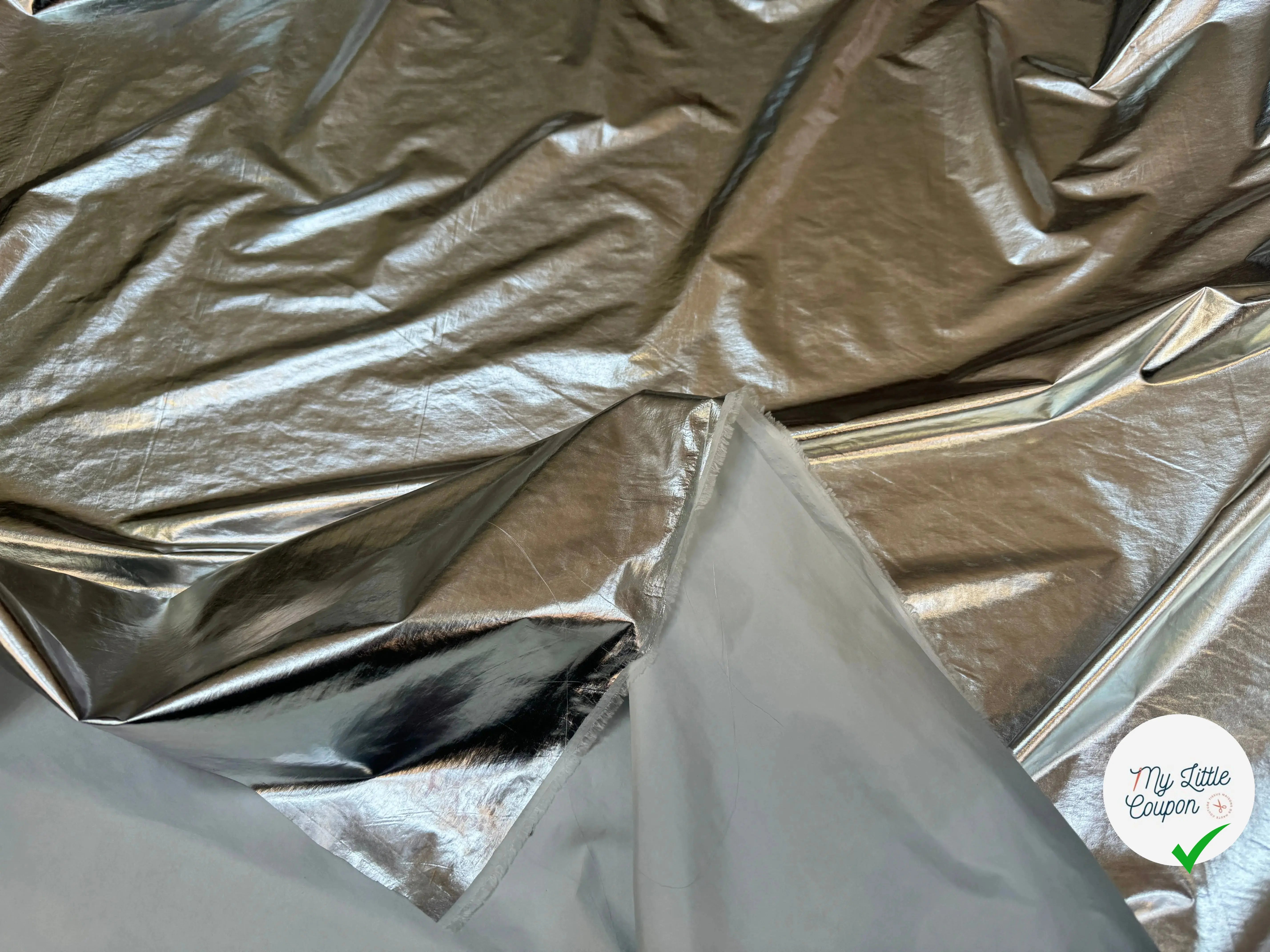 TISSU ENDUIT PVC METAL ARGENT - My Little Coupon