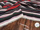 (Chute) TISSU FLUIDE À MOTIFS RAYURES BLANC VERT NOIR ET ROUGE - My Little Coupon