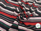 (Chute) TISSU FLUIDE À MOTIFS RAYURES BLANC VERT NOIR ET ROUGE - My Little Coupon
