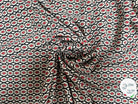 TISSU FLUIDE IMPRIMÉ MOTIFS GÉOMÉTRIQUES ORANGE ET JAUNE - My Little Coupon