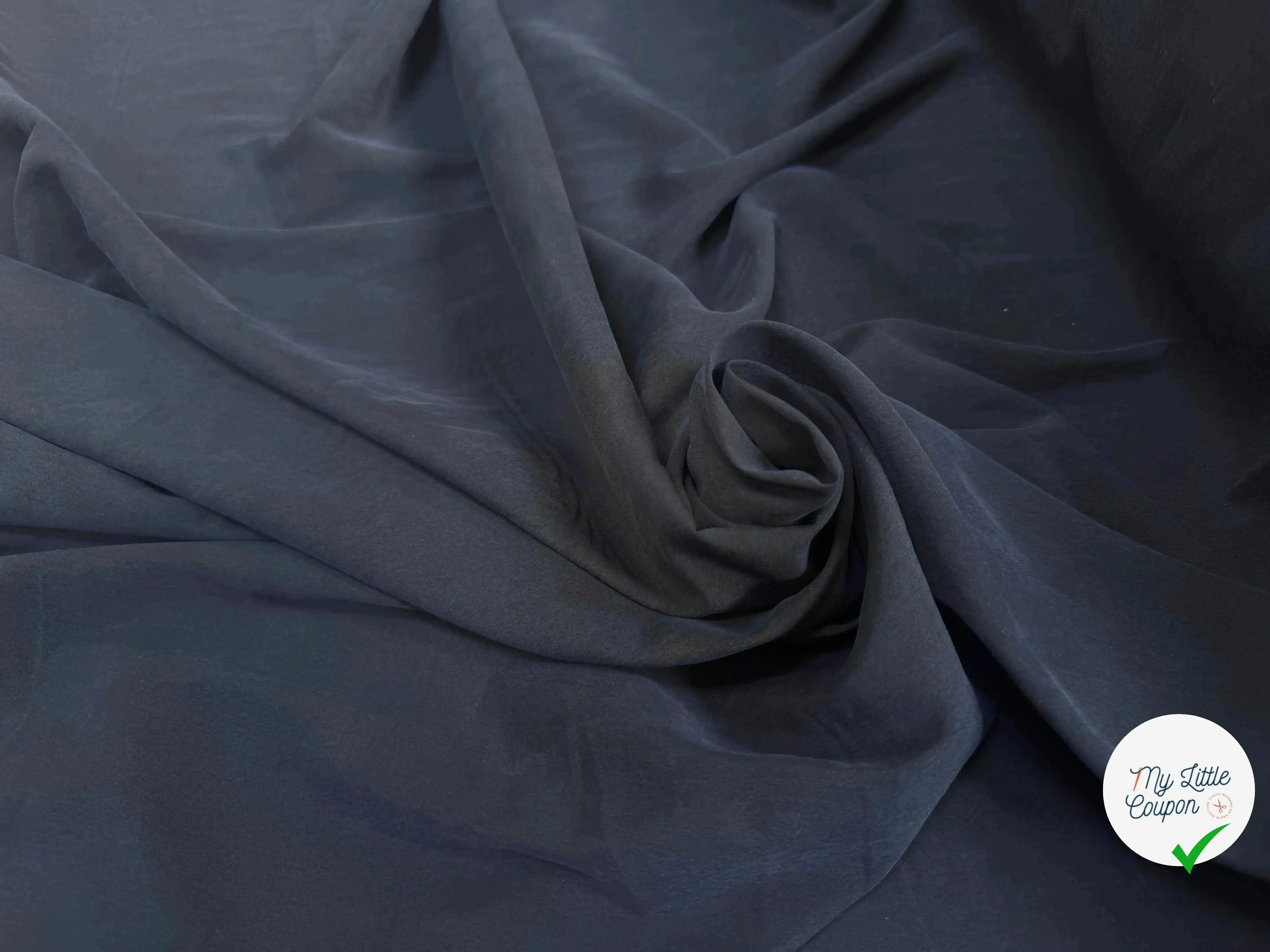 TISSU LYOCELL PEACHSKIN MARINE - My Little Coupon