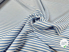 TISSU POPELINE RAYURES BLEU MOYEN - My Little Coupon