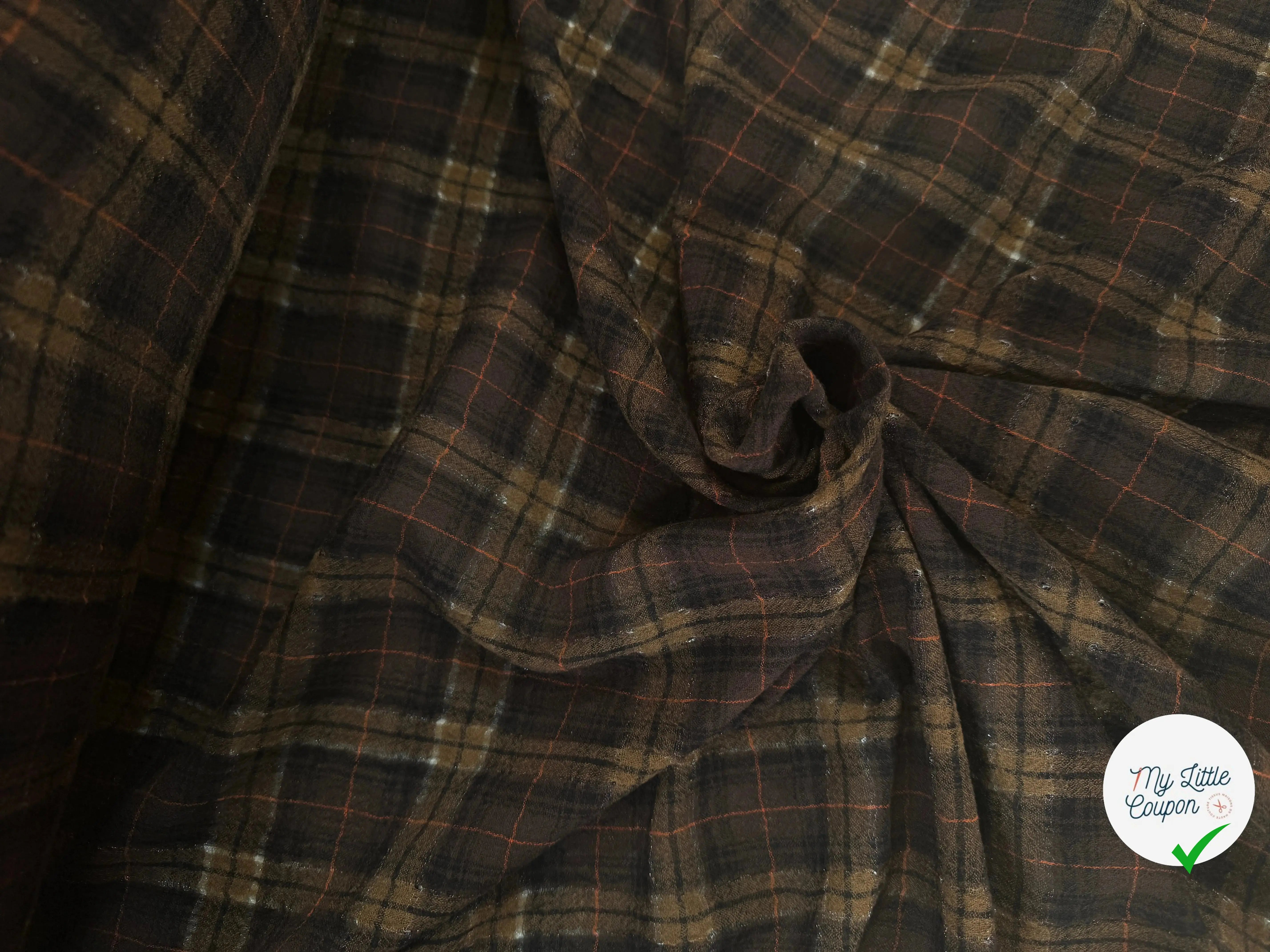 TISSU SURCHEMISE À CARREAUX 100% LAINE - My Little Coupon