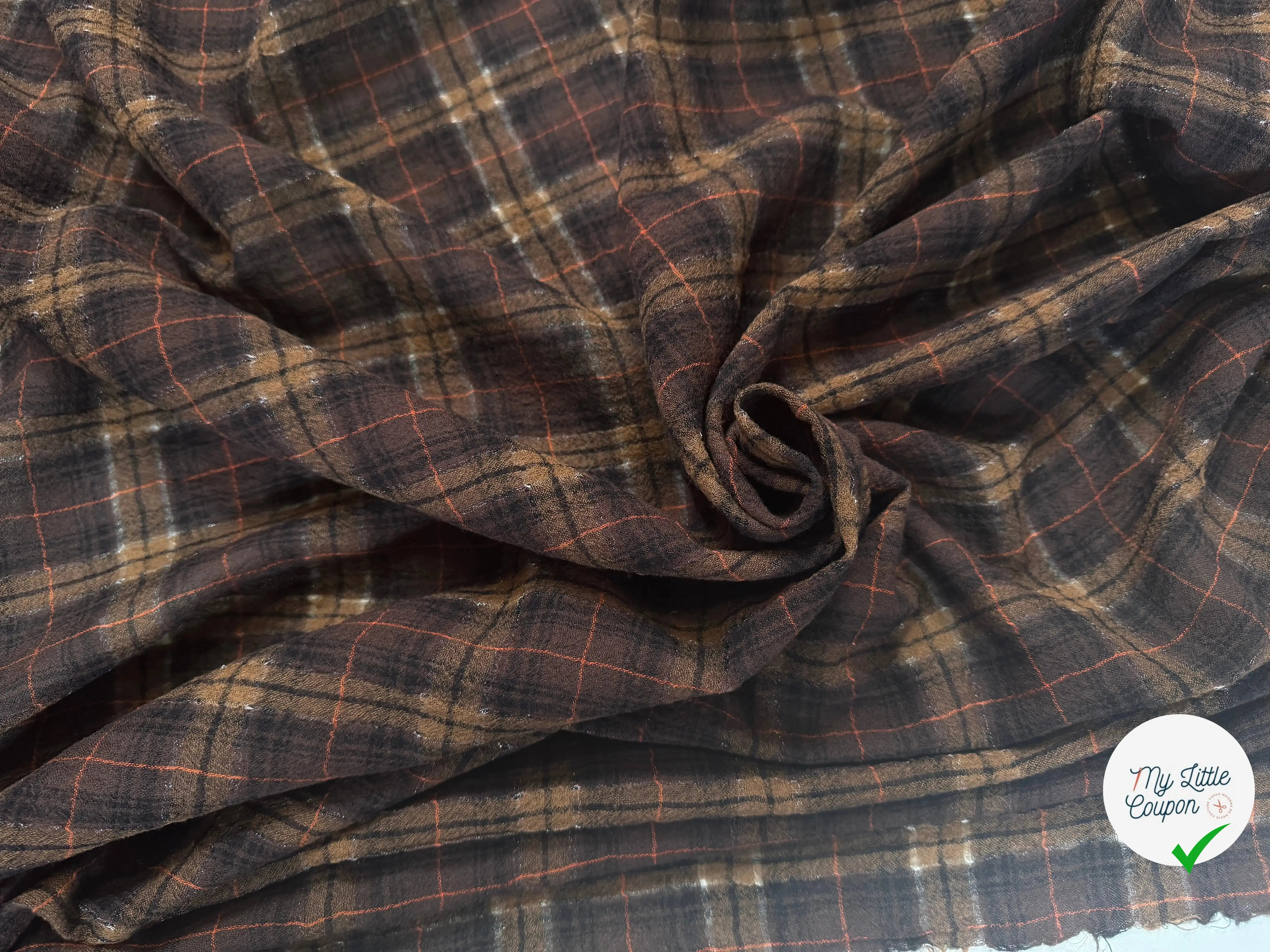 TISSU SURCHEMISE À CARREAUX 100% LAINE - My Little Coupon