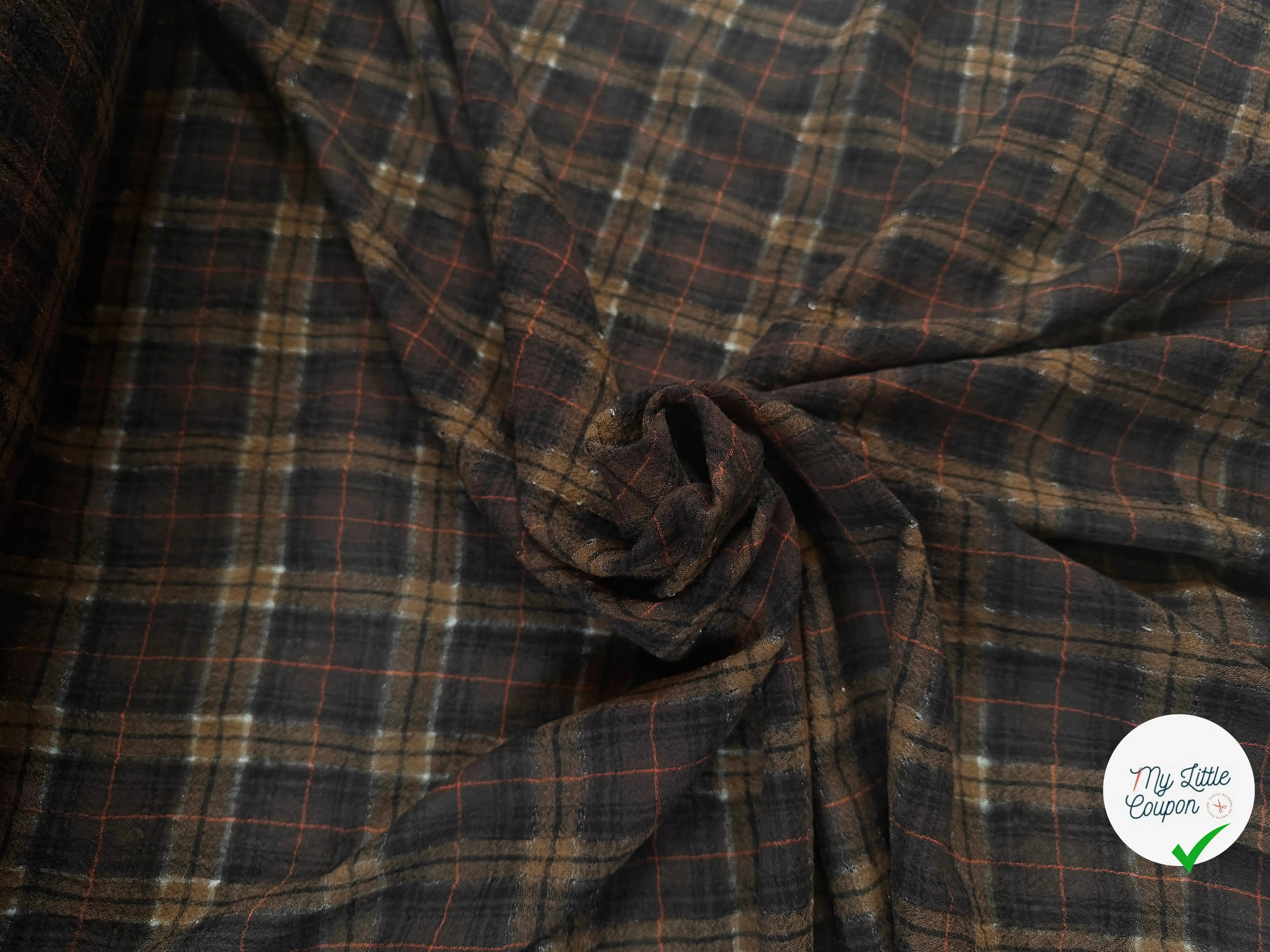 TISSU SURCHEMISE À CARREAUX 100% LAINE - My Little Coupon