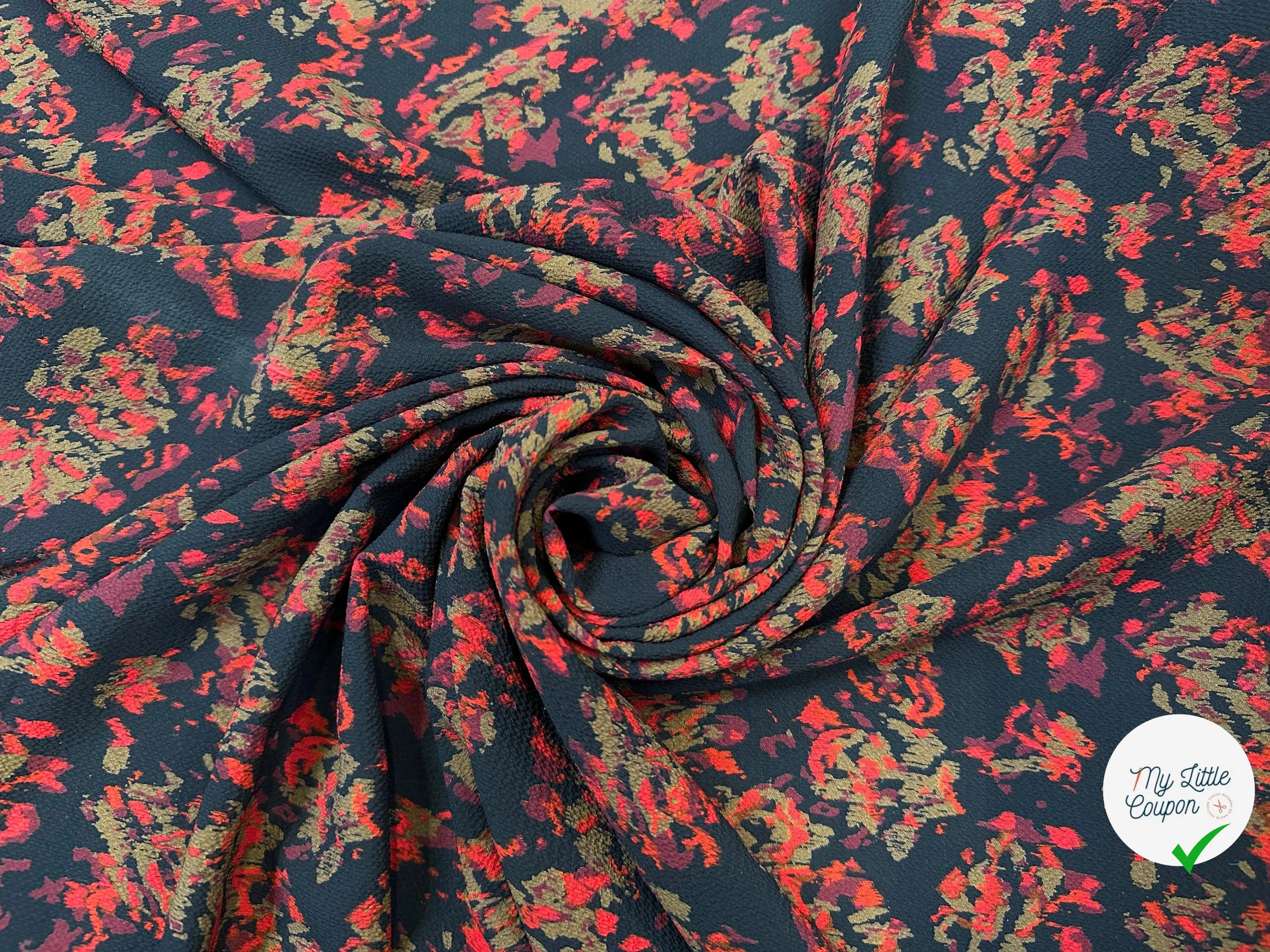 TISSU WAFFLE GAUFFRÉ FLEURS DU MAL - My Little Coupon