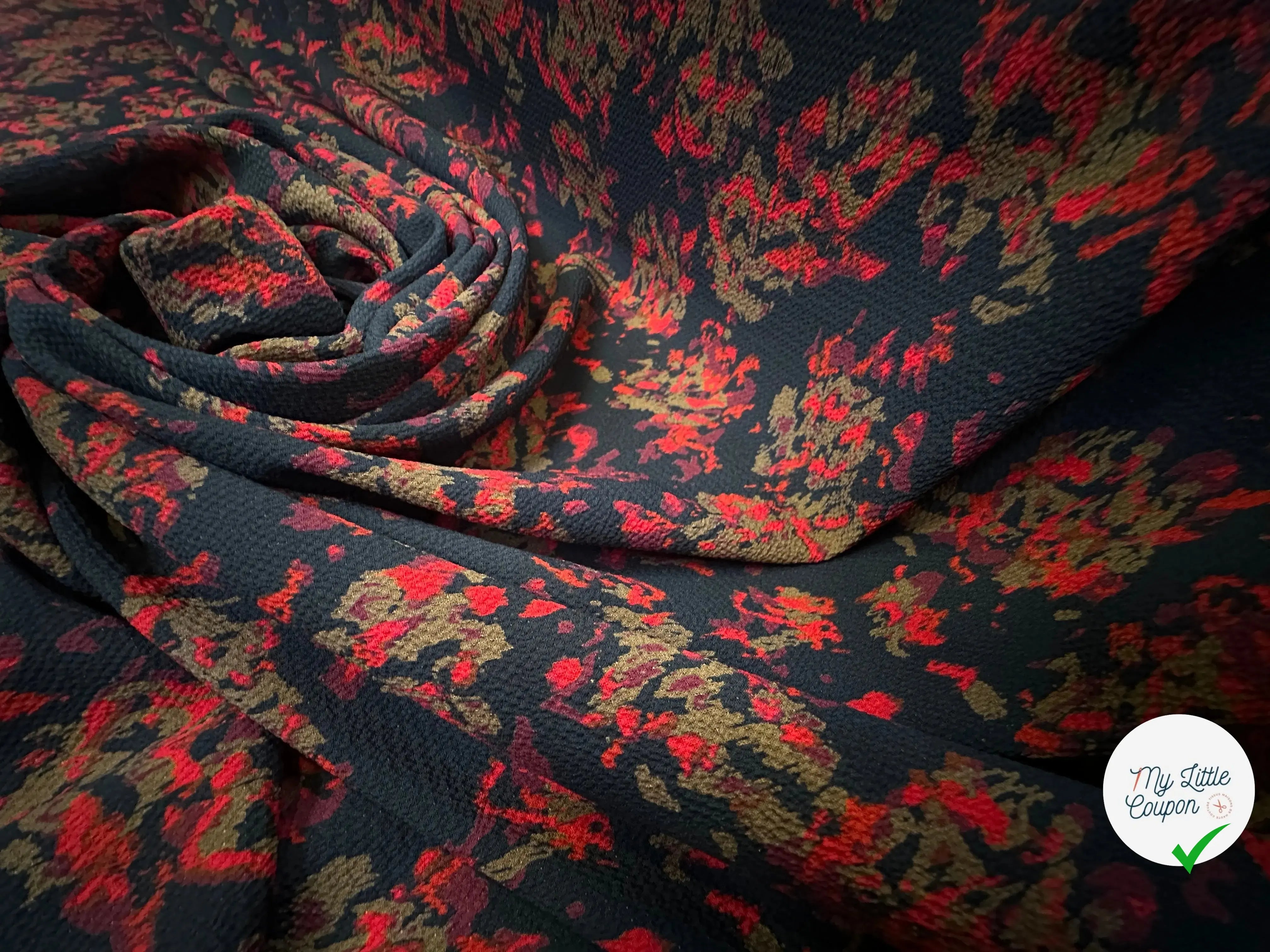 TISSU WAFFLE GAUFFRÉ FLEURS DU MAL - My Little Coupon