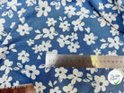 TOILE COTON FINE FAÇON DENIM CLAIR FLOWER - My Little Coupon