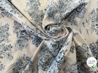 TOILE COTON GABRIELLE EFFET LIN BLEU - My Little Coupon