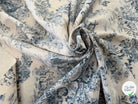 TOILE COTON GABRIELLE EFFET LIN BLEU - My Little Coupon