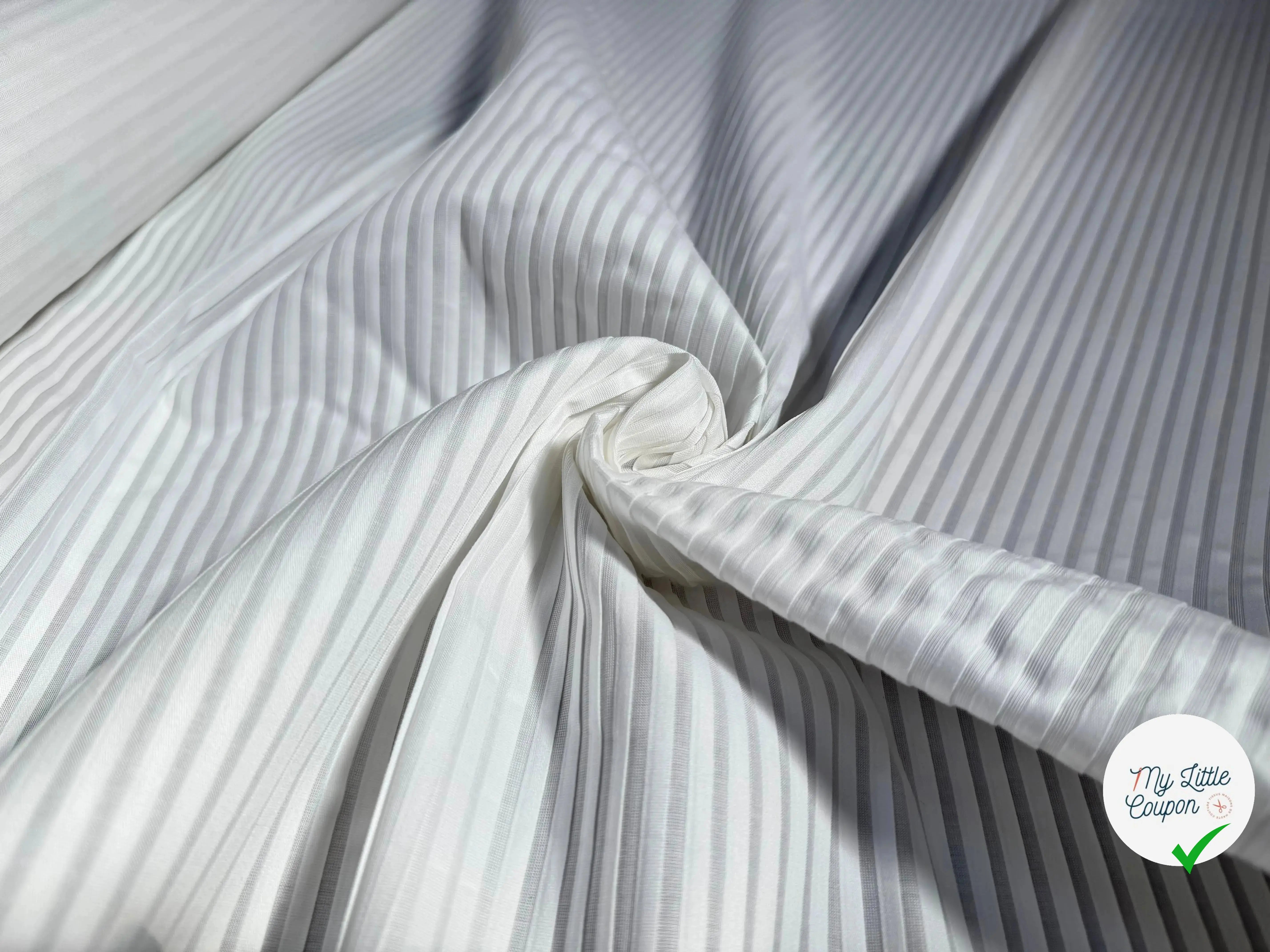 TOILE COTON RAYURE JACQUARD GRANDES RAYURES HORIZONTALES - My Little Coupon