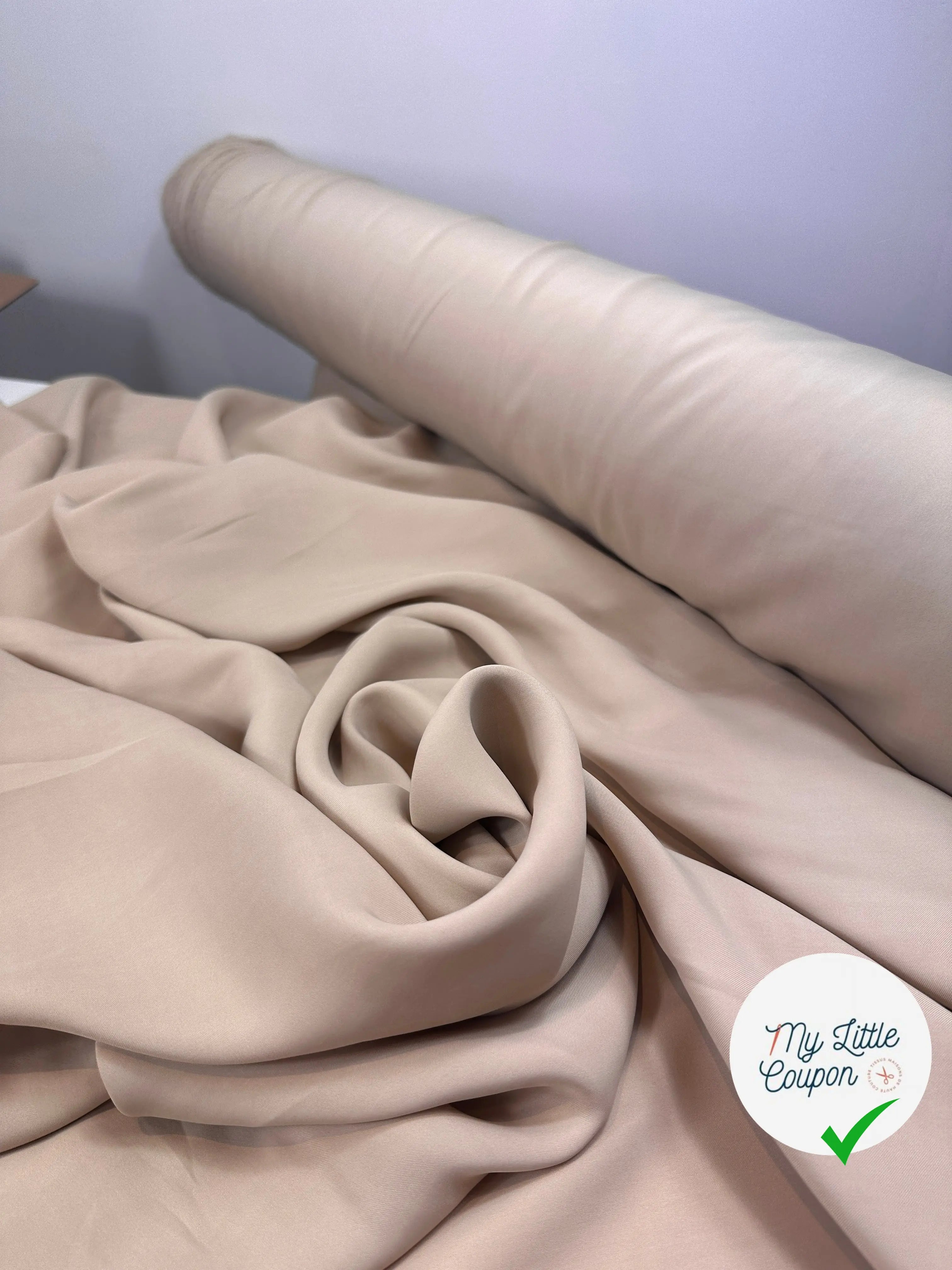 (Chute) TOILE VISCOSE FROIDE SABLE EFFET SOIE LAVÉE MSO