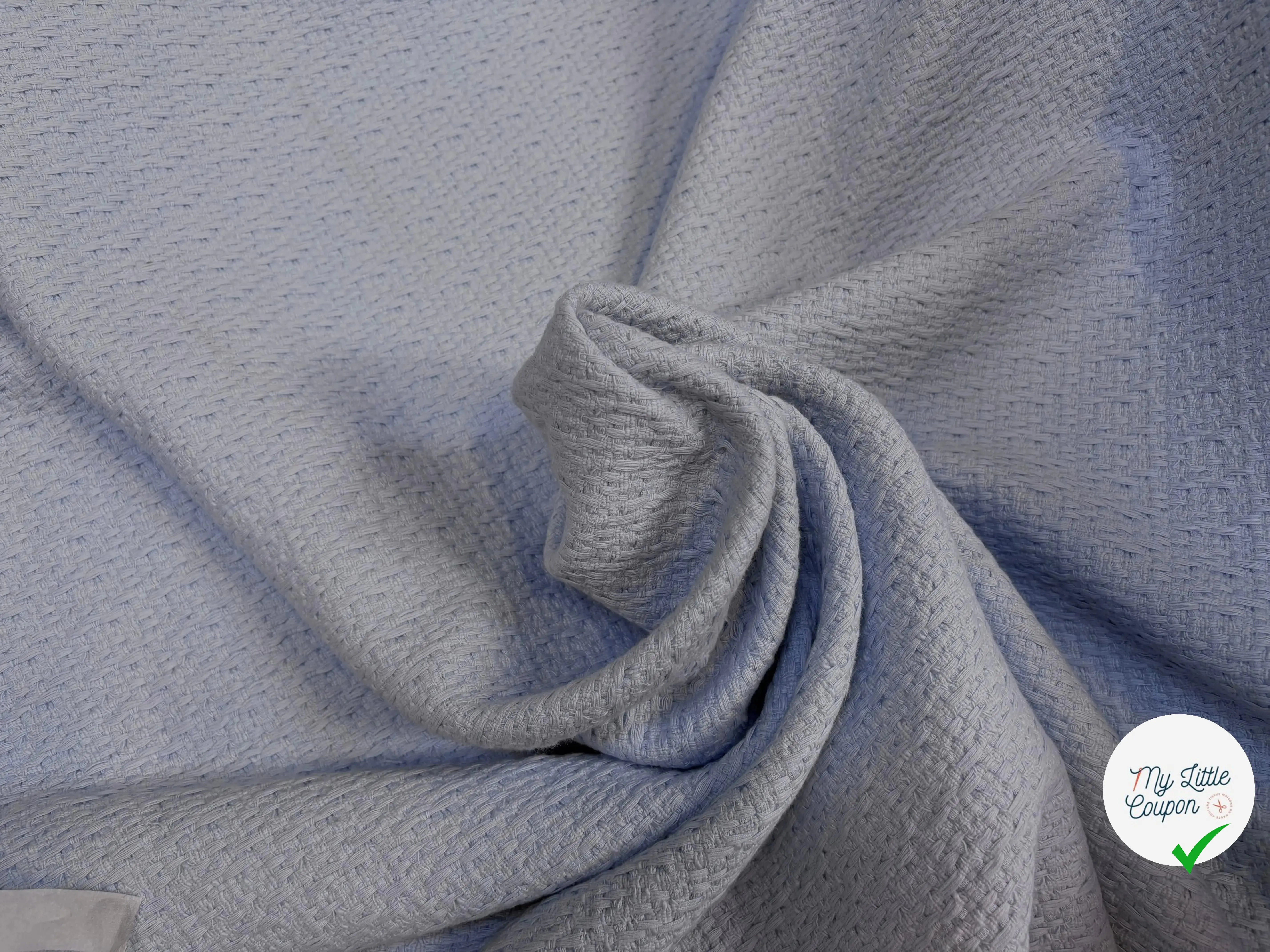 TWEED COTON BLEU BÉBÉ 100% COTON - My Little Coupon