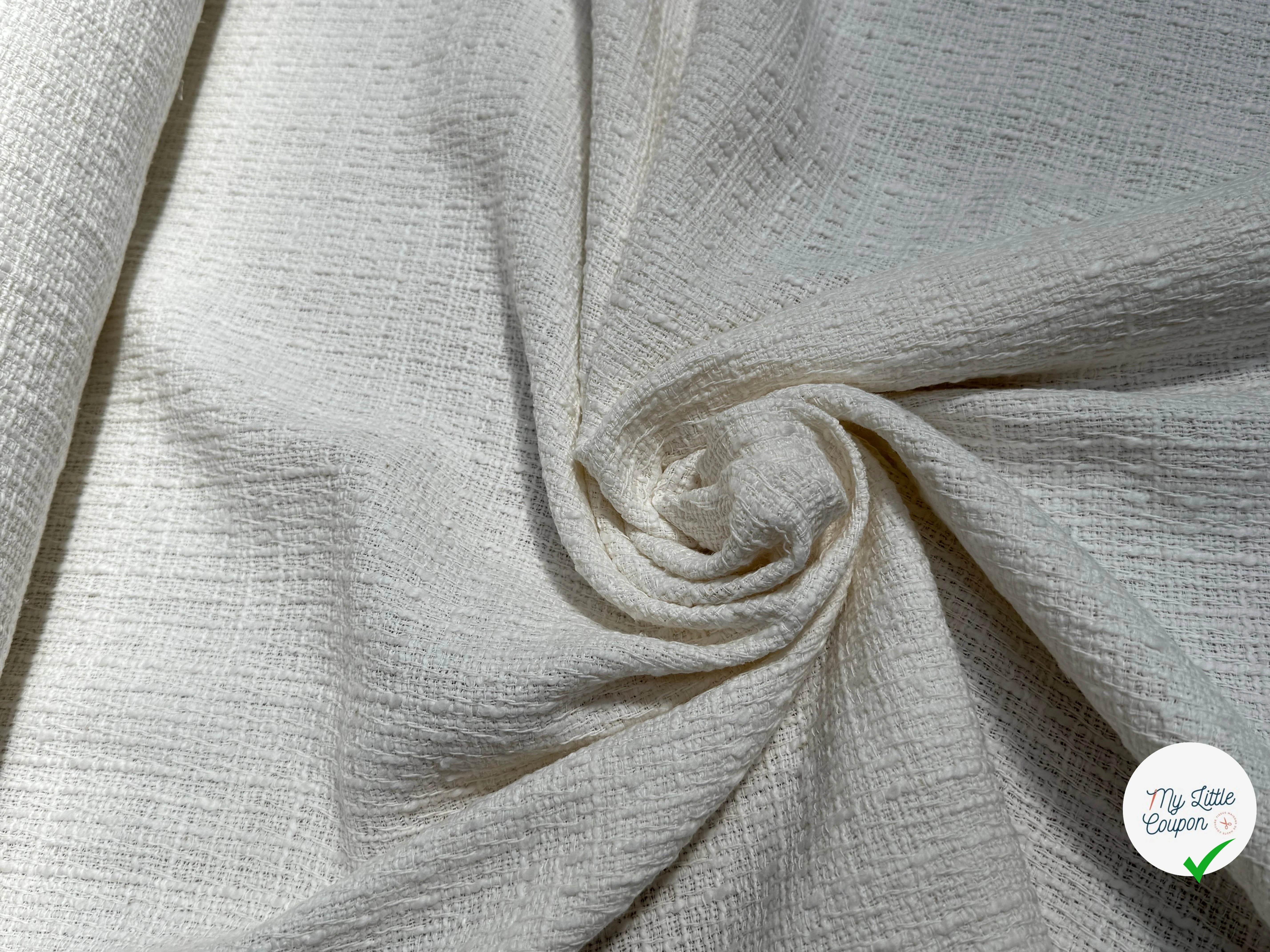 TWEED DE COTON PRESTIGIEUX BLANC 100% COTON - My Little Coupon