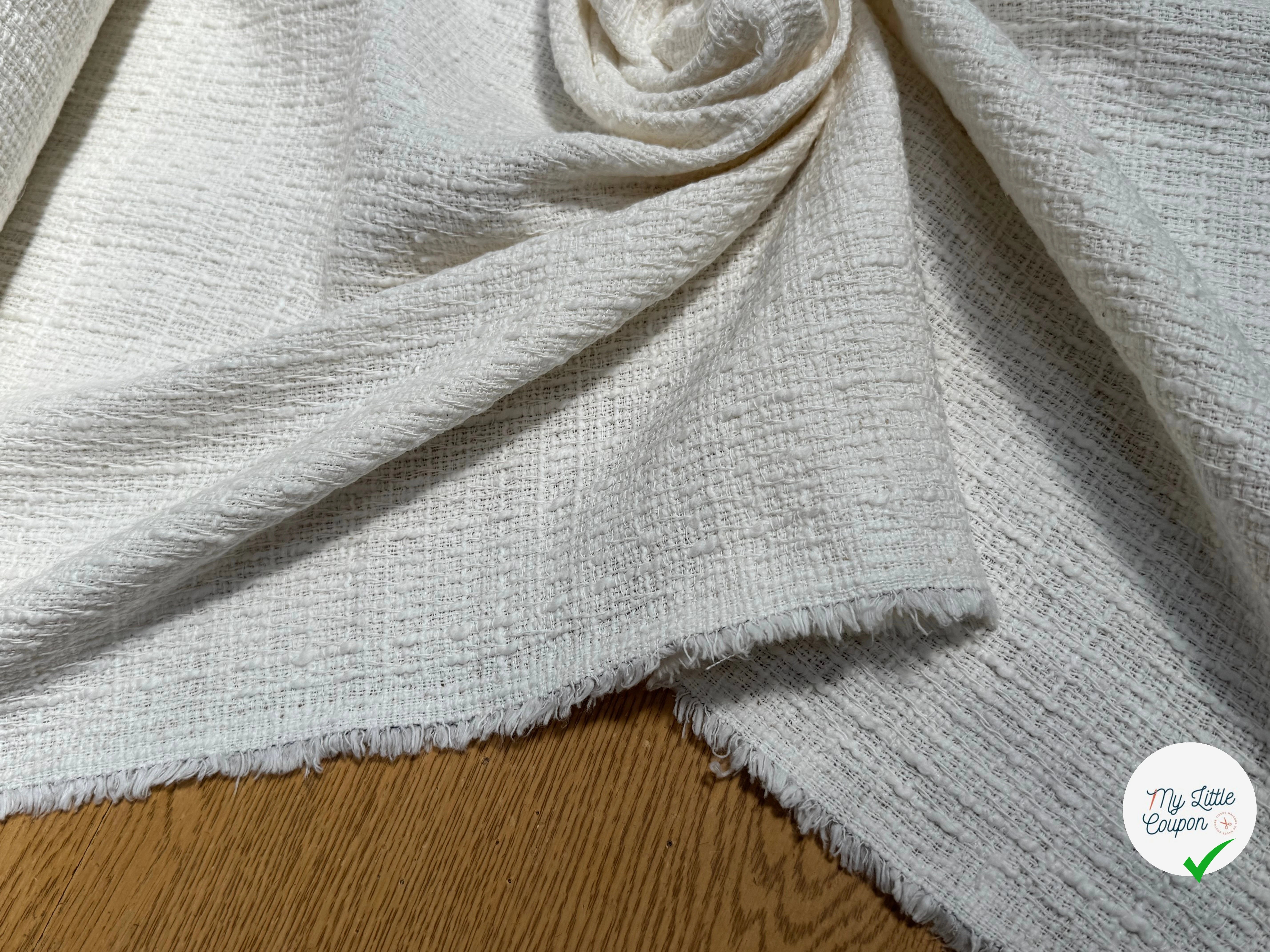 TWEED DE COTON PRESTIGIEUX BLANC 100% COTON - My Little Coupon