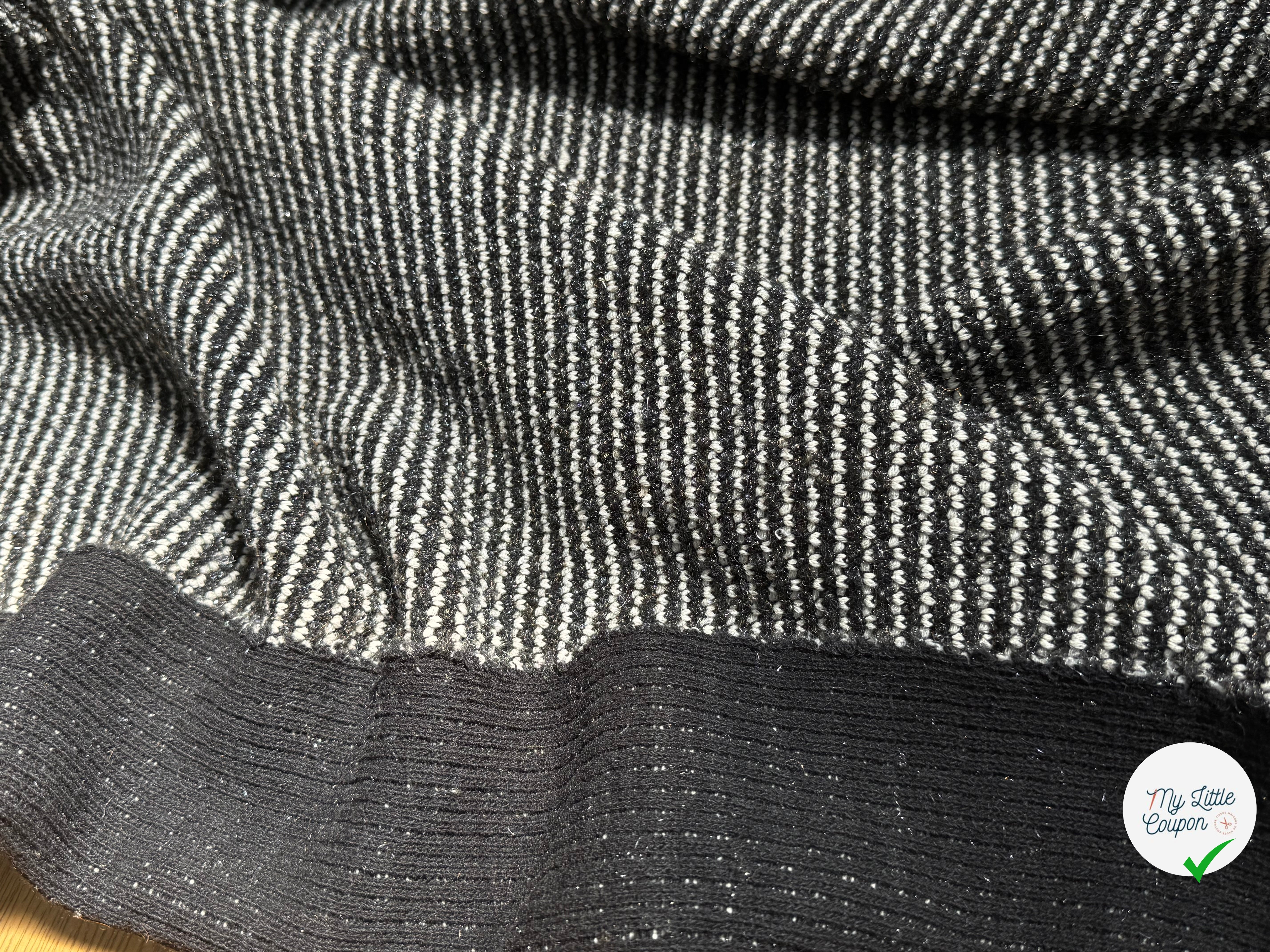 (Chute) TWEED DE LAINE BOUCLETTE STRETCH BLANC GRIS - My Little Coupon