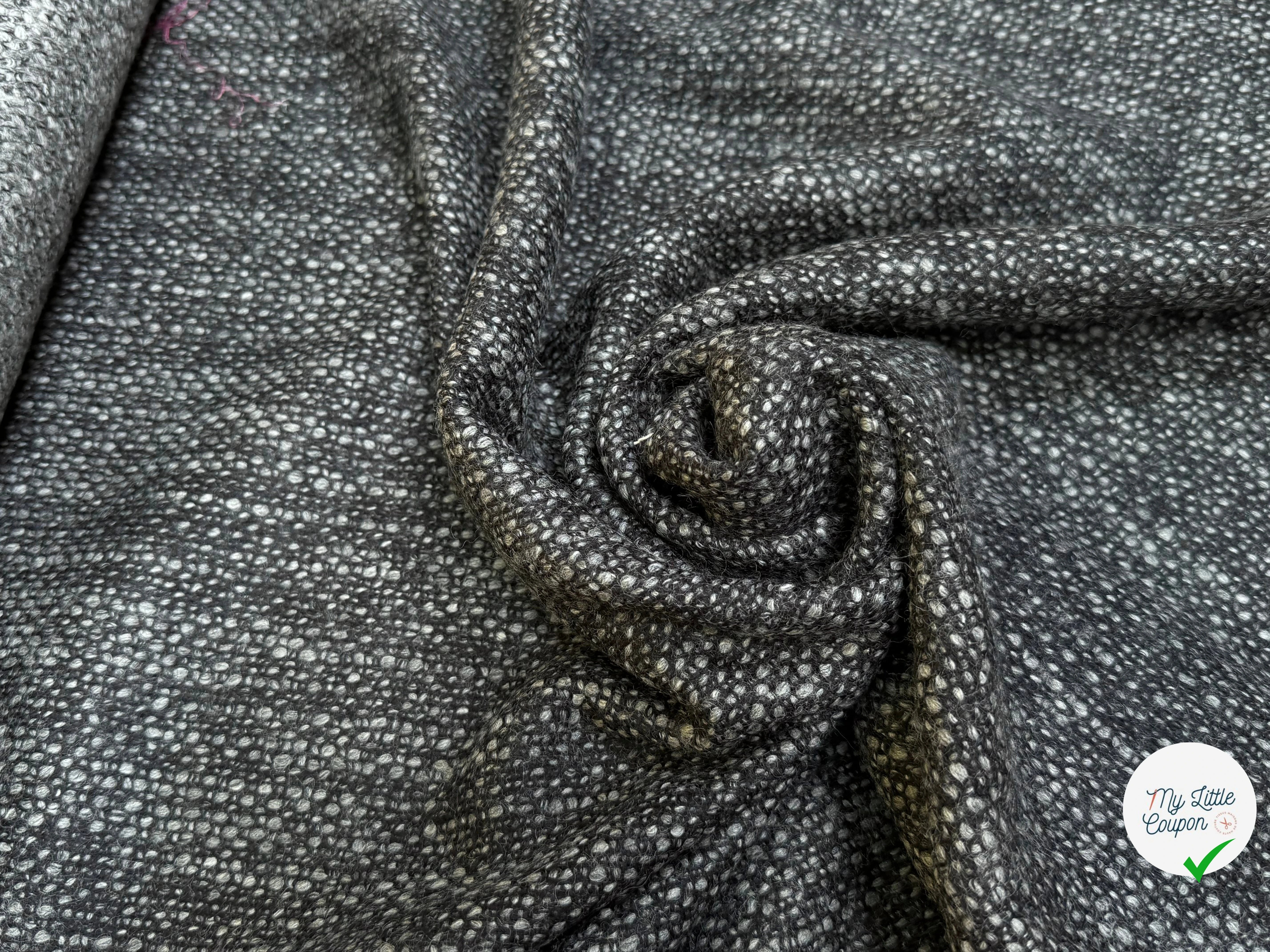 (Chute) TWEED DE LAINE BOUCLETTE SUBLIME GRIS CHINÉ - My Little Coupon