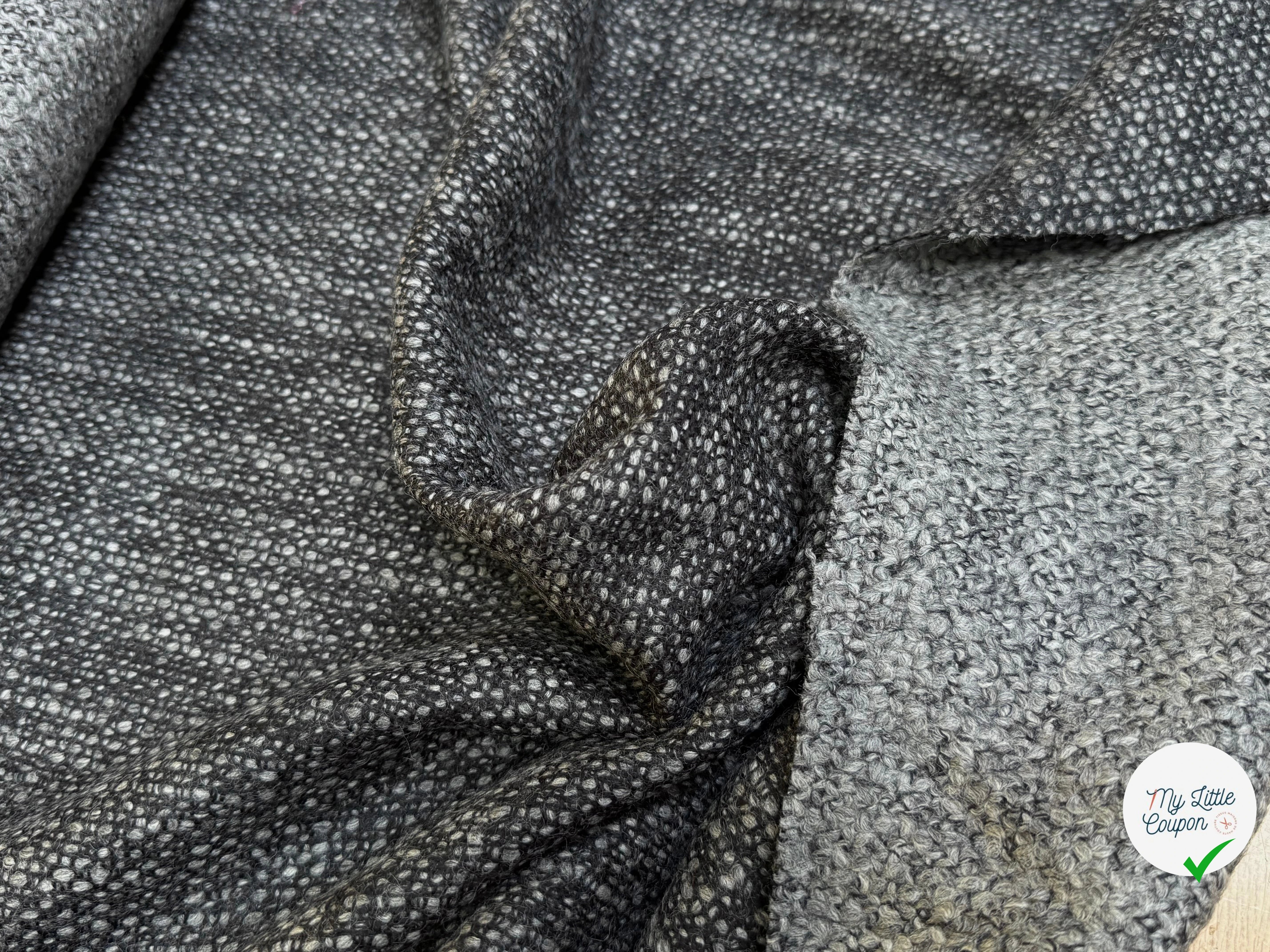 (Chute) TWEED DE LAINE BOUCLETTE SUBLIME GRIS CHINÉ - My Little Coupon