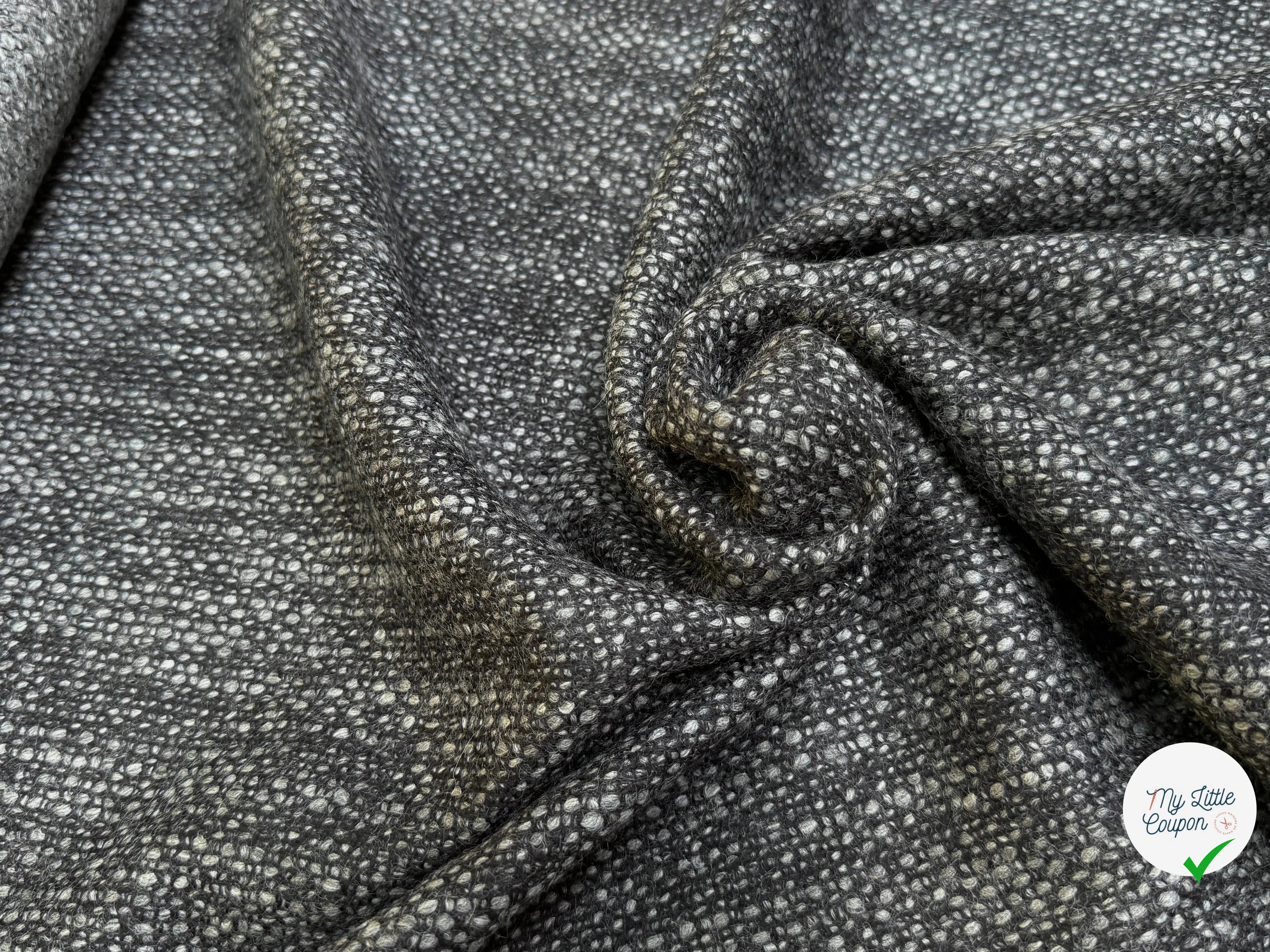 (Chute) TWEED DE LAINE BOUCLETTE SUBLIME GRIS CHINÉ - My Little Coupon