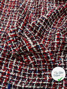 TWEED DE PRESTIGE MADE IN FRANCE ROUGE NOIR BLEU - My Little Coupon