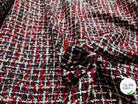 TWEED DE PRESTIGE MADE IN FRANCE ROUGE NOIR BLEU - My Little Coupon