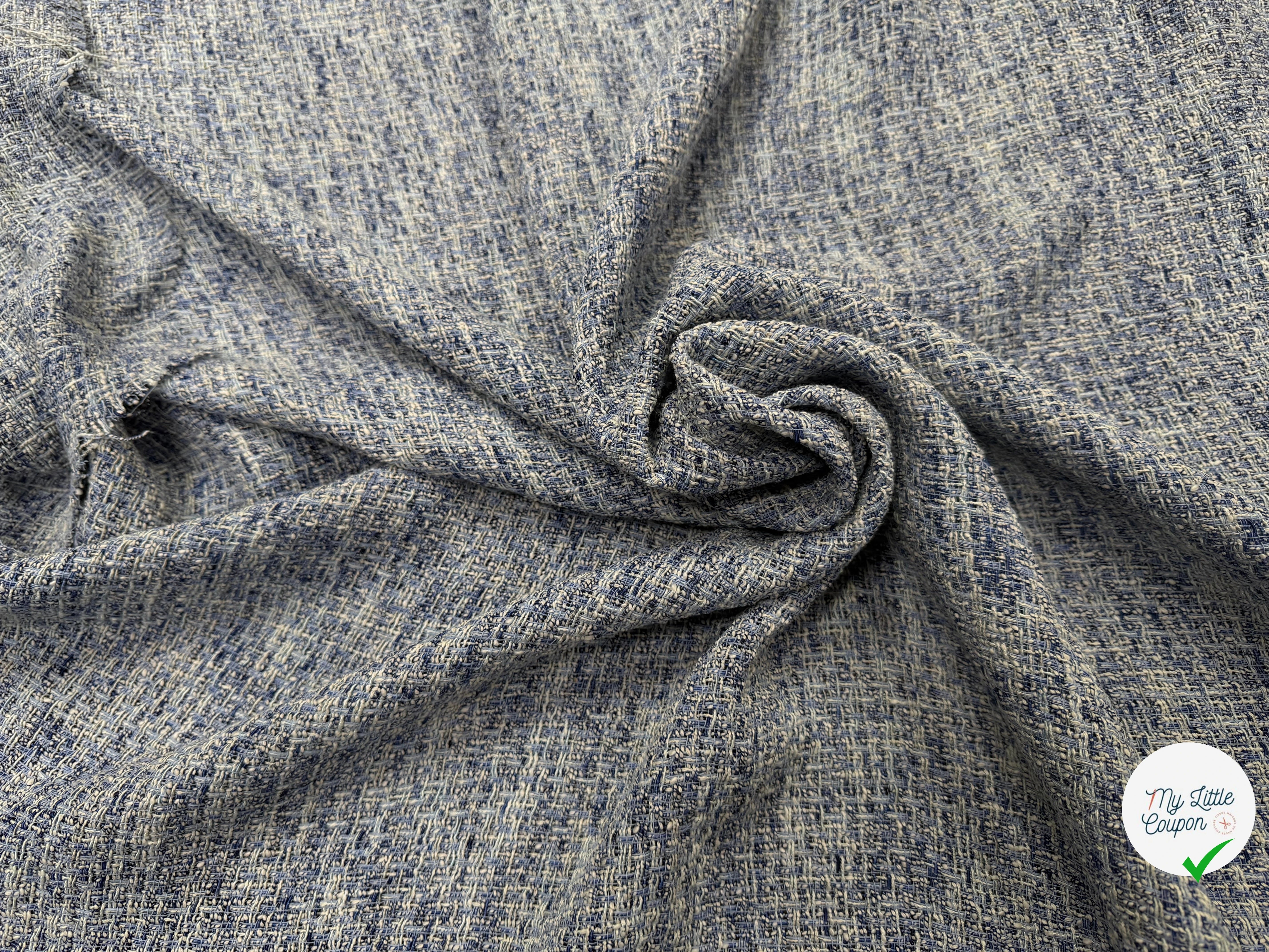 TWEED ÉTÉ COTON VISCOSE BLEU - My Little Coupon