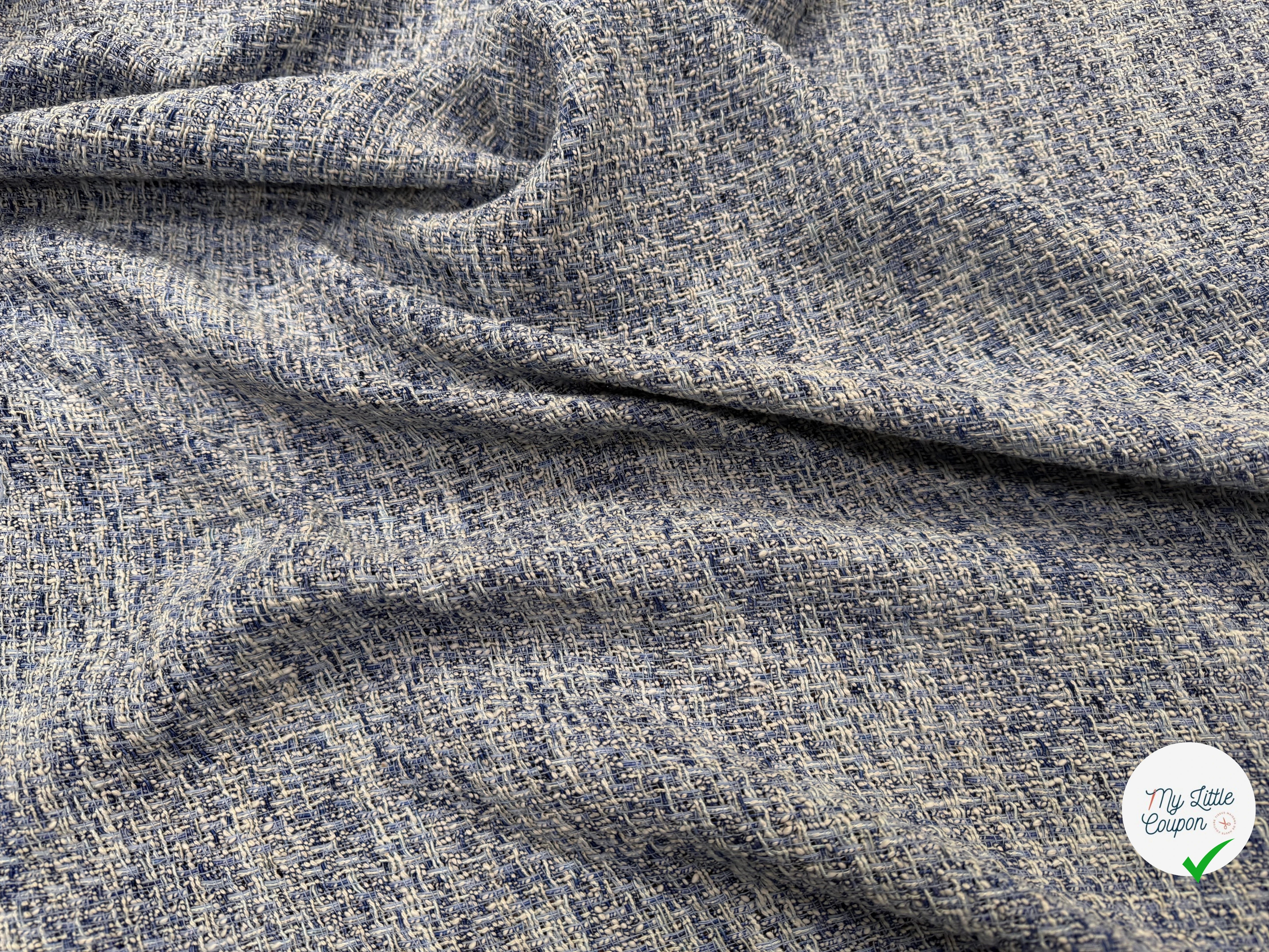 TWEED ÉTÉ COTON VISCOSE BLEU - My Little Coupon