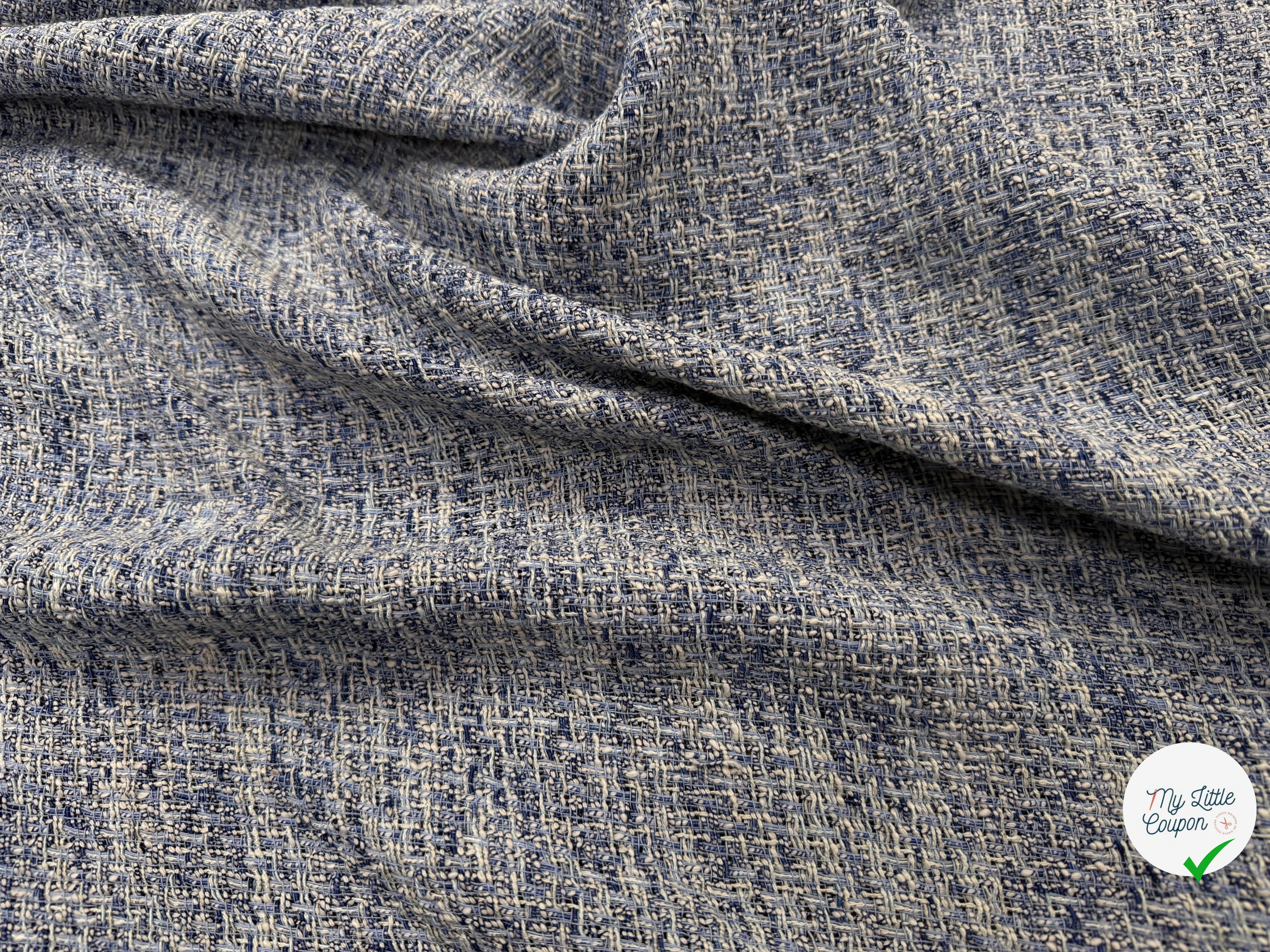 TWEED ÉTÉ COTON VISCOSE BLEU - My Little Coupon