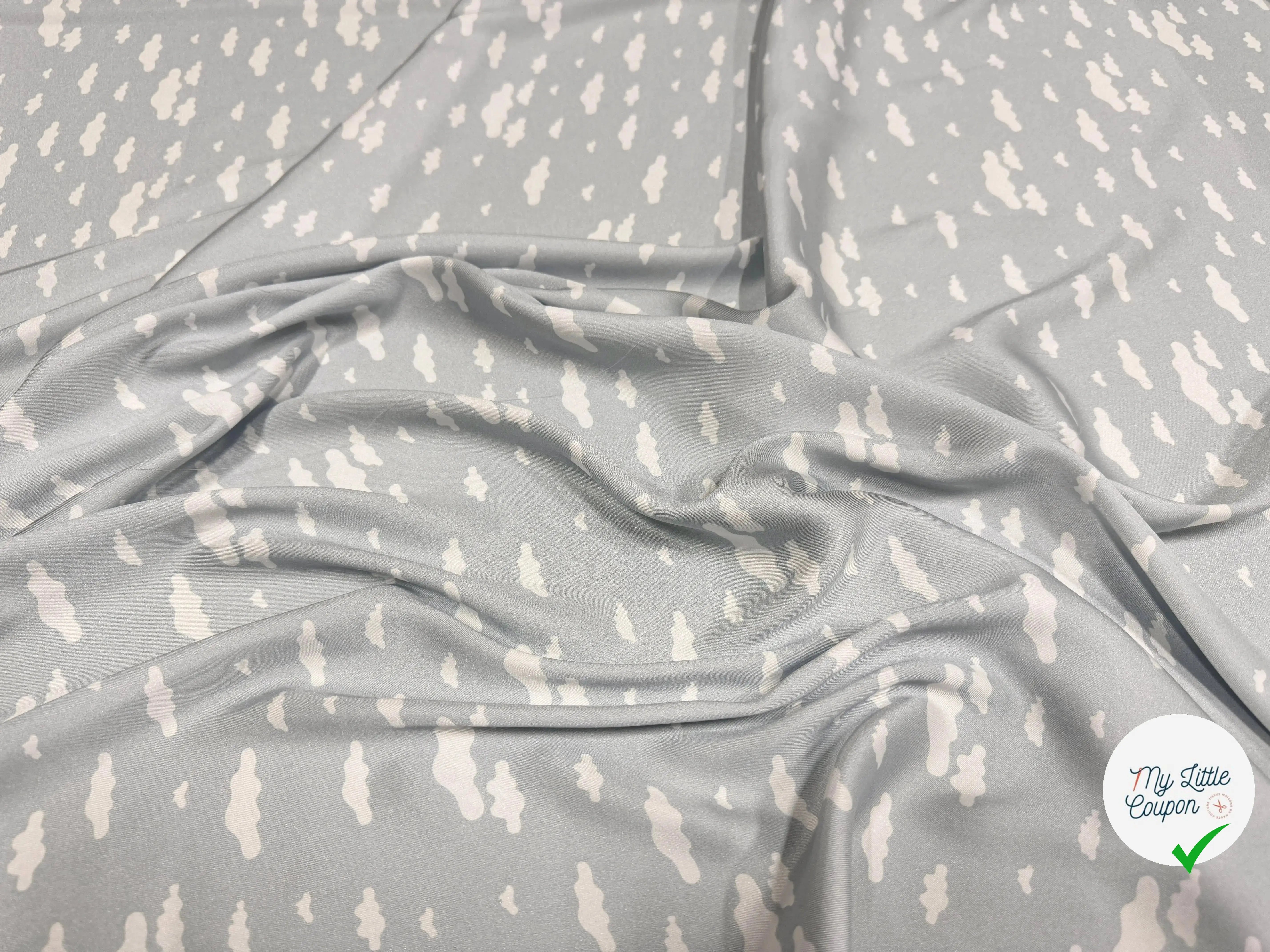 TWILL POLYESTER NUAGES GRIS CLAIR - My Little Coupon