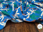 TWILL VISCOSE IMPRIME BLEU MOYEN BLEU - My Little Coupon