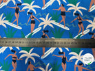 TWILL VISCOSE IMPRIME BLEU MOYEN BLEU - My Little Coupon