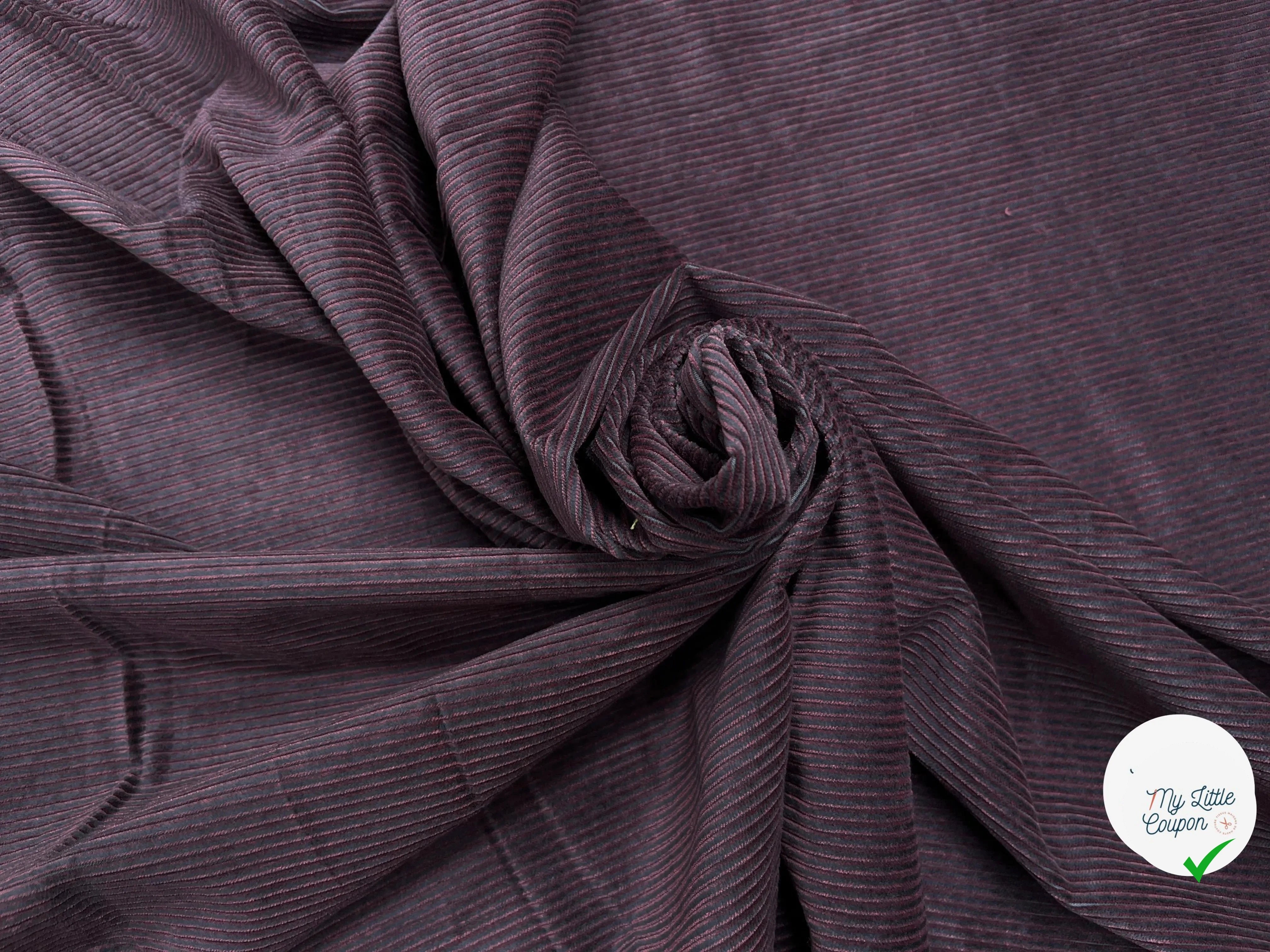 VELOURS 300 RAIES BORDEAUX COTON - My Little Coupon