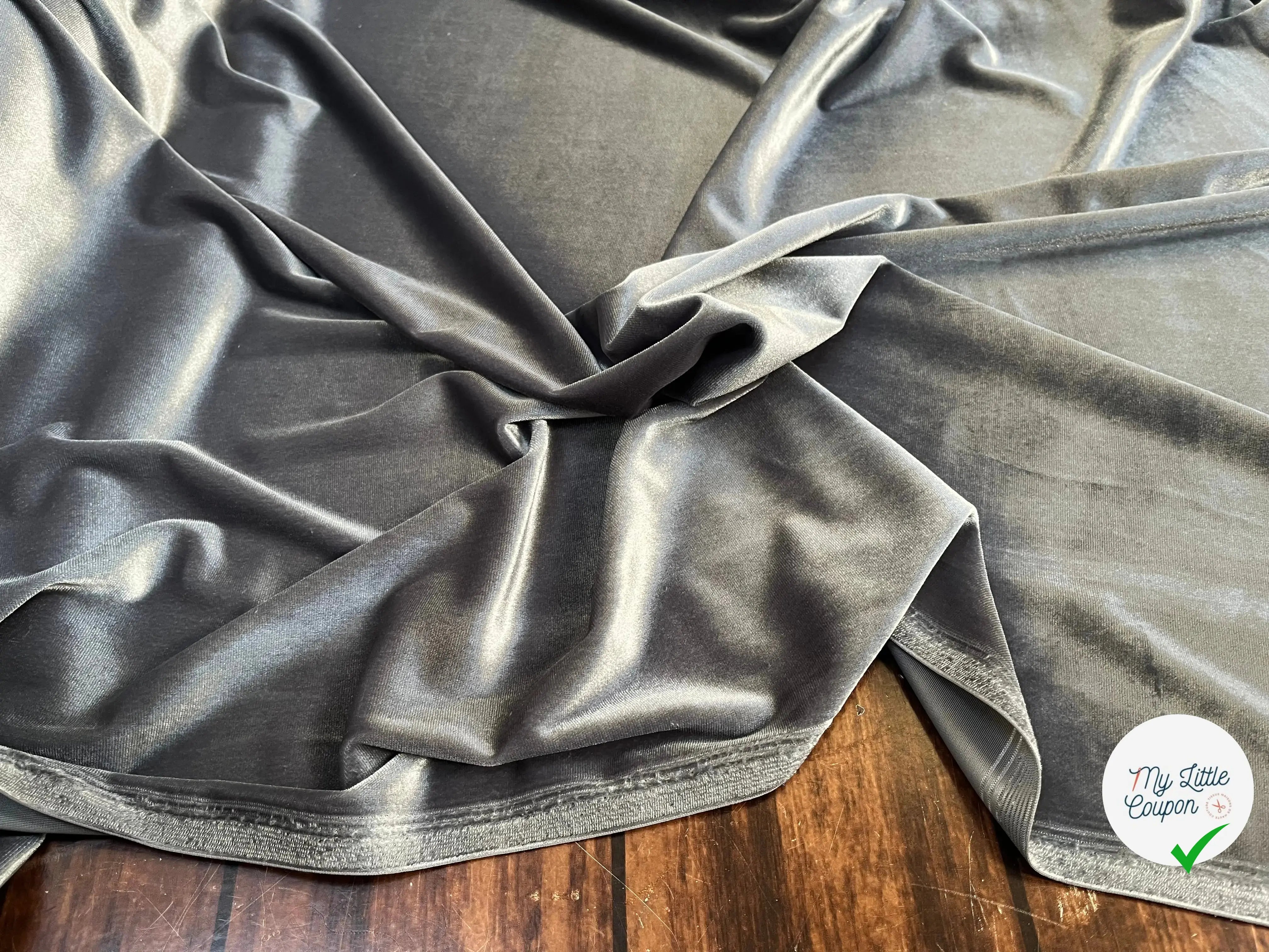 VELOURS CARVICO MAILLE STRETCH GRIS ARGENT - My Little Coupon