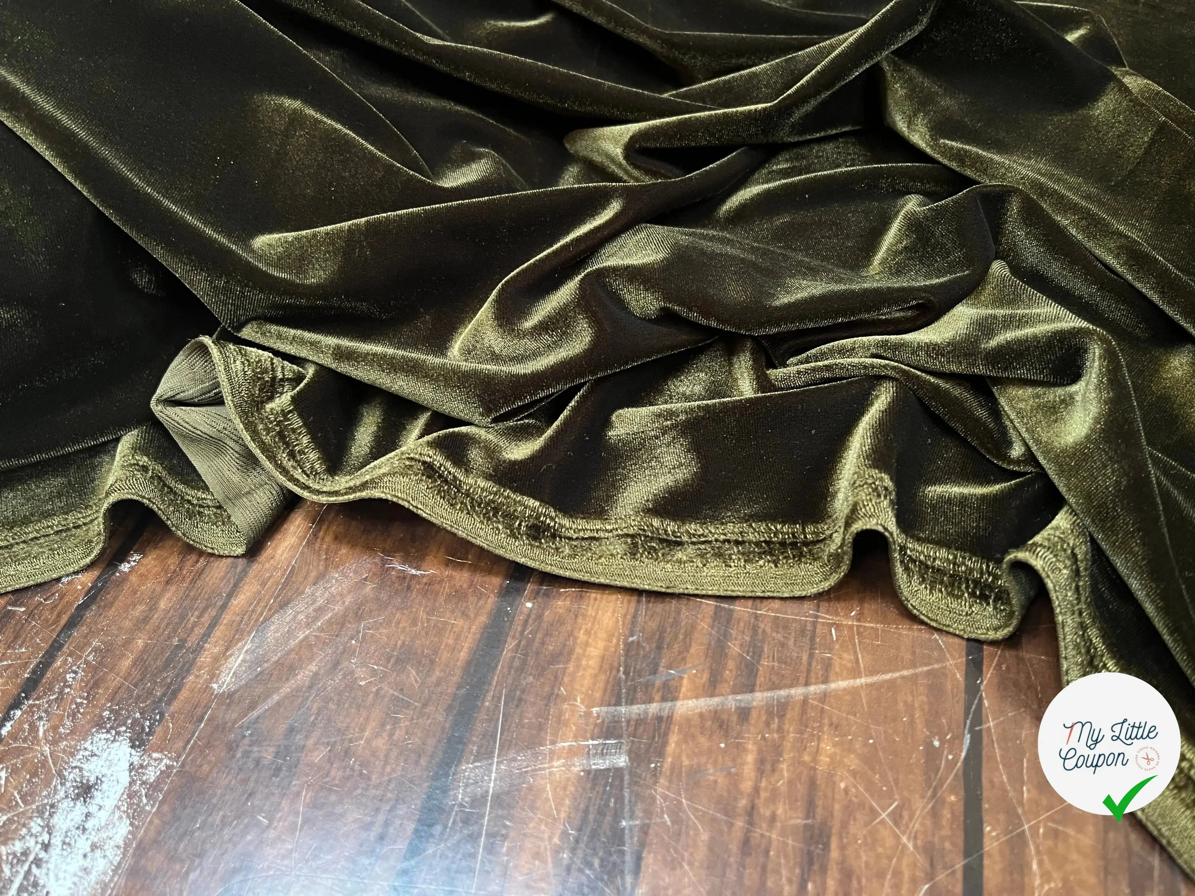 VELOURS CARVICO MAILLE STRETCH KAKI - My Little Coupon