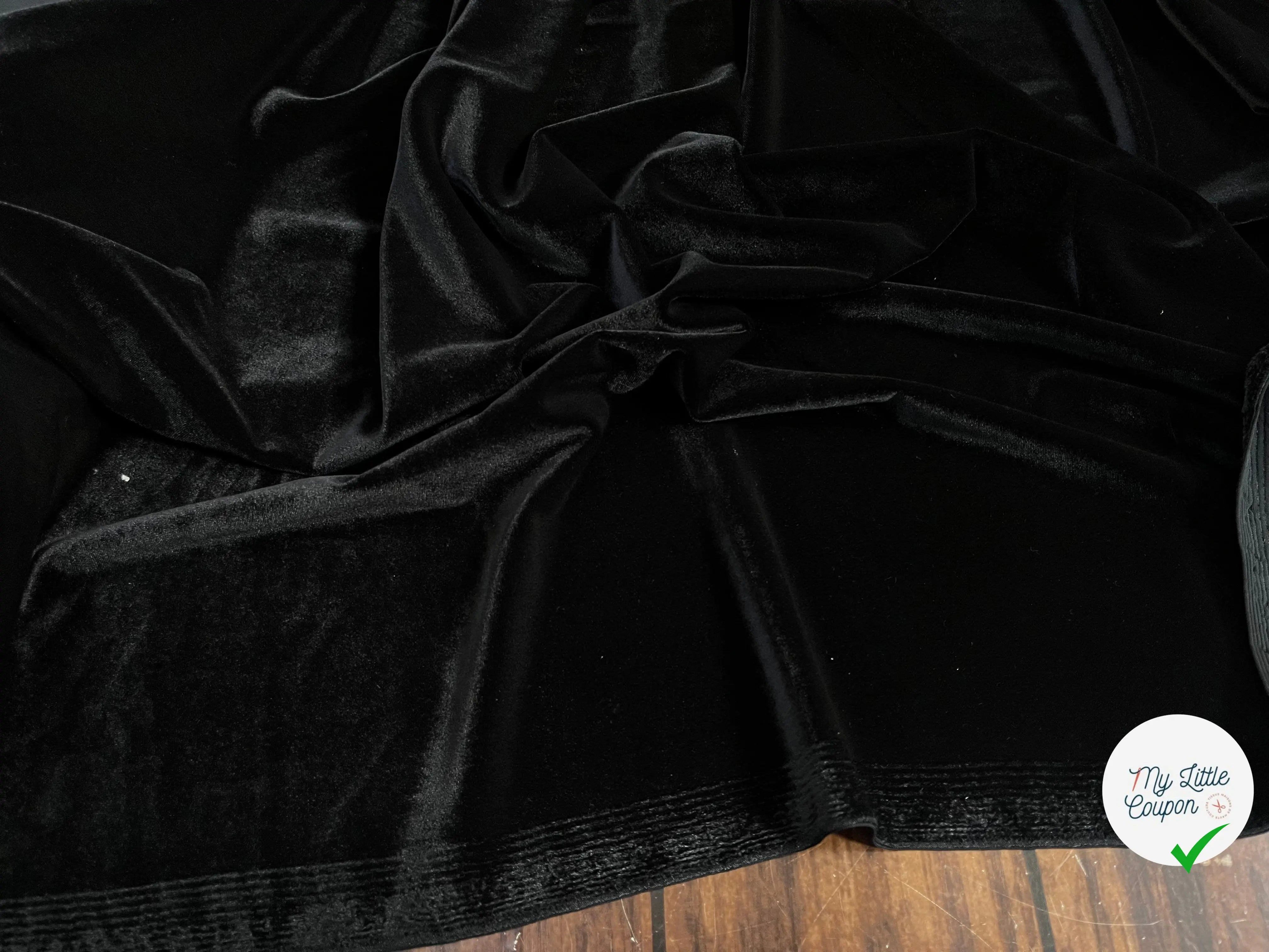 (Chute) VELOURS CARVICO MAILLE STRETCH NOIR - My Little Coupon