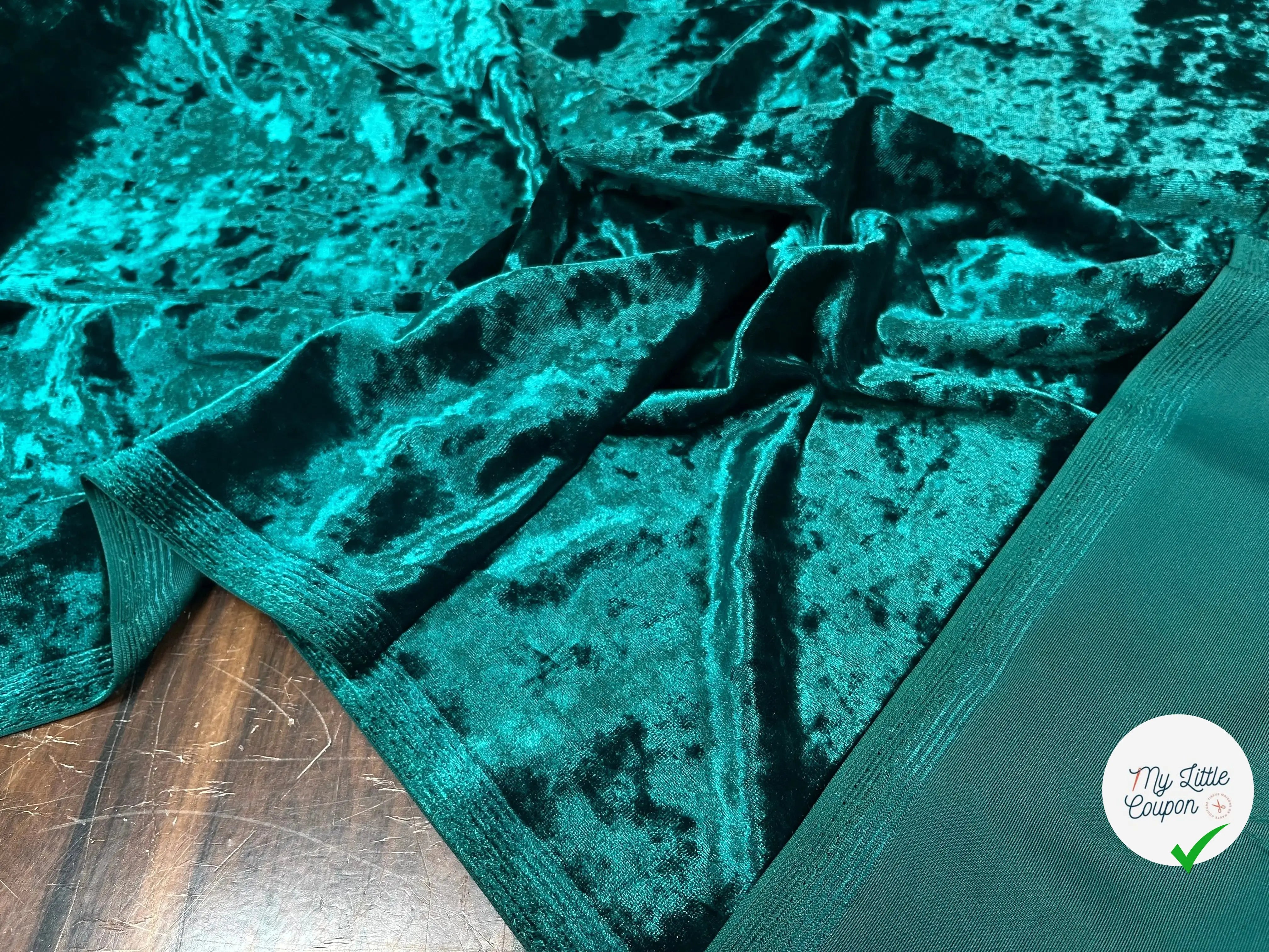 VELOURS CARVICO MAILLE STRETCH VERT - My Little Coupon
