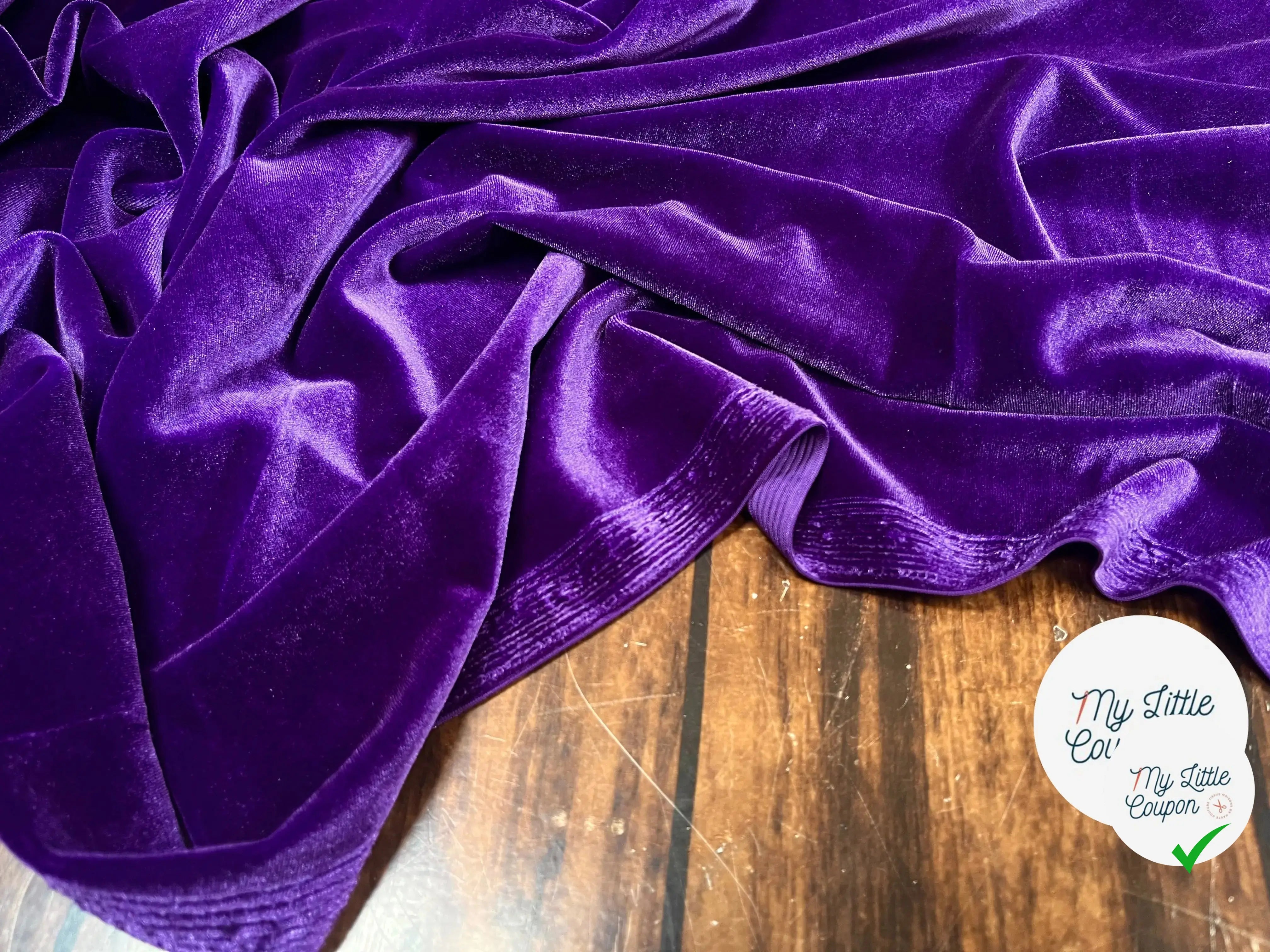 VELOURS CARVICO MAILLE STRETCH VIOLET - My Little Coupon