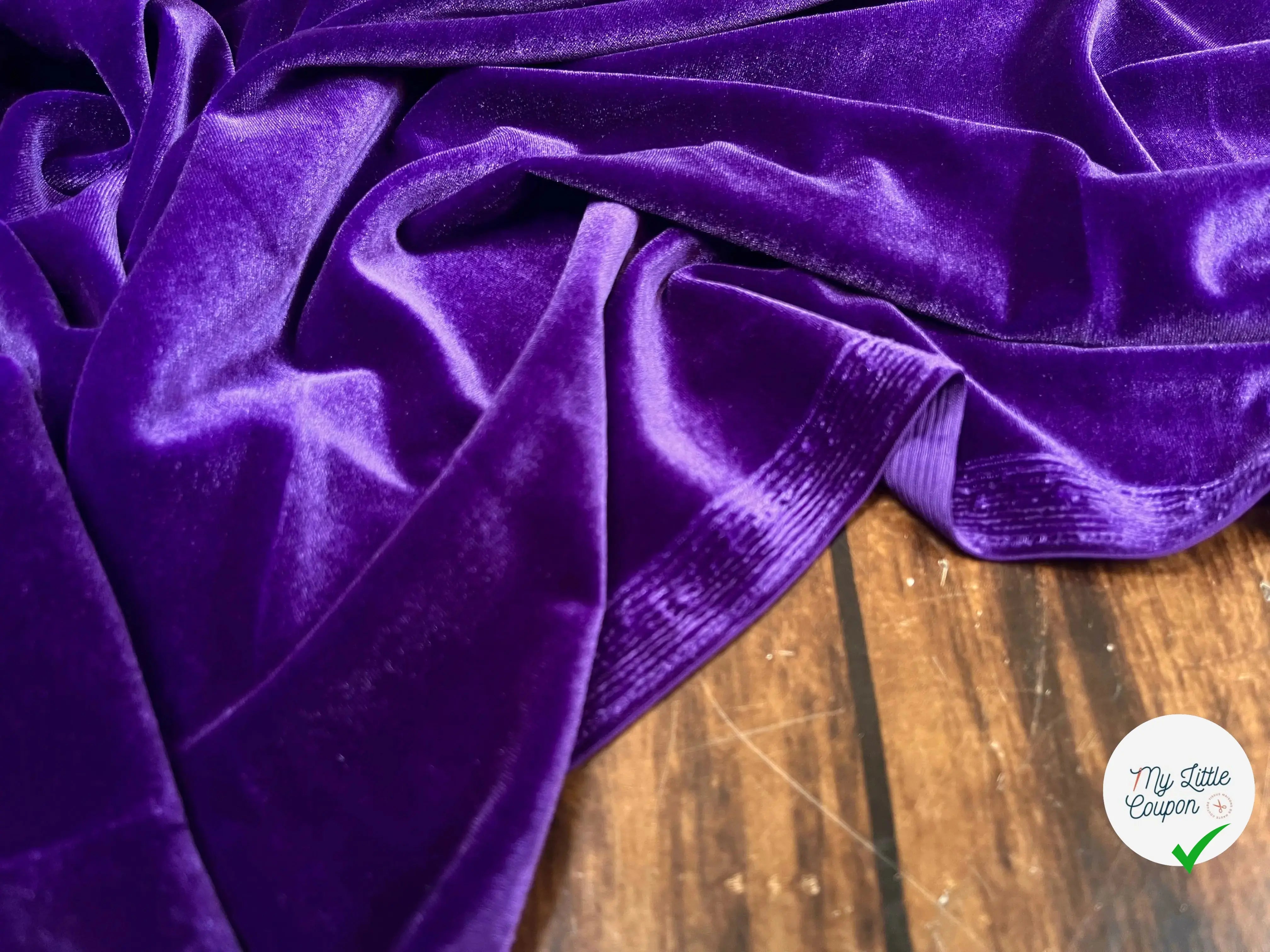 VELOURS CARVICO MAILLE STRETCH VIOLET - My Little Coupon