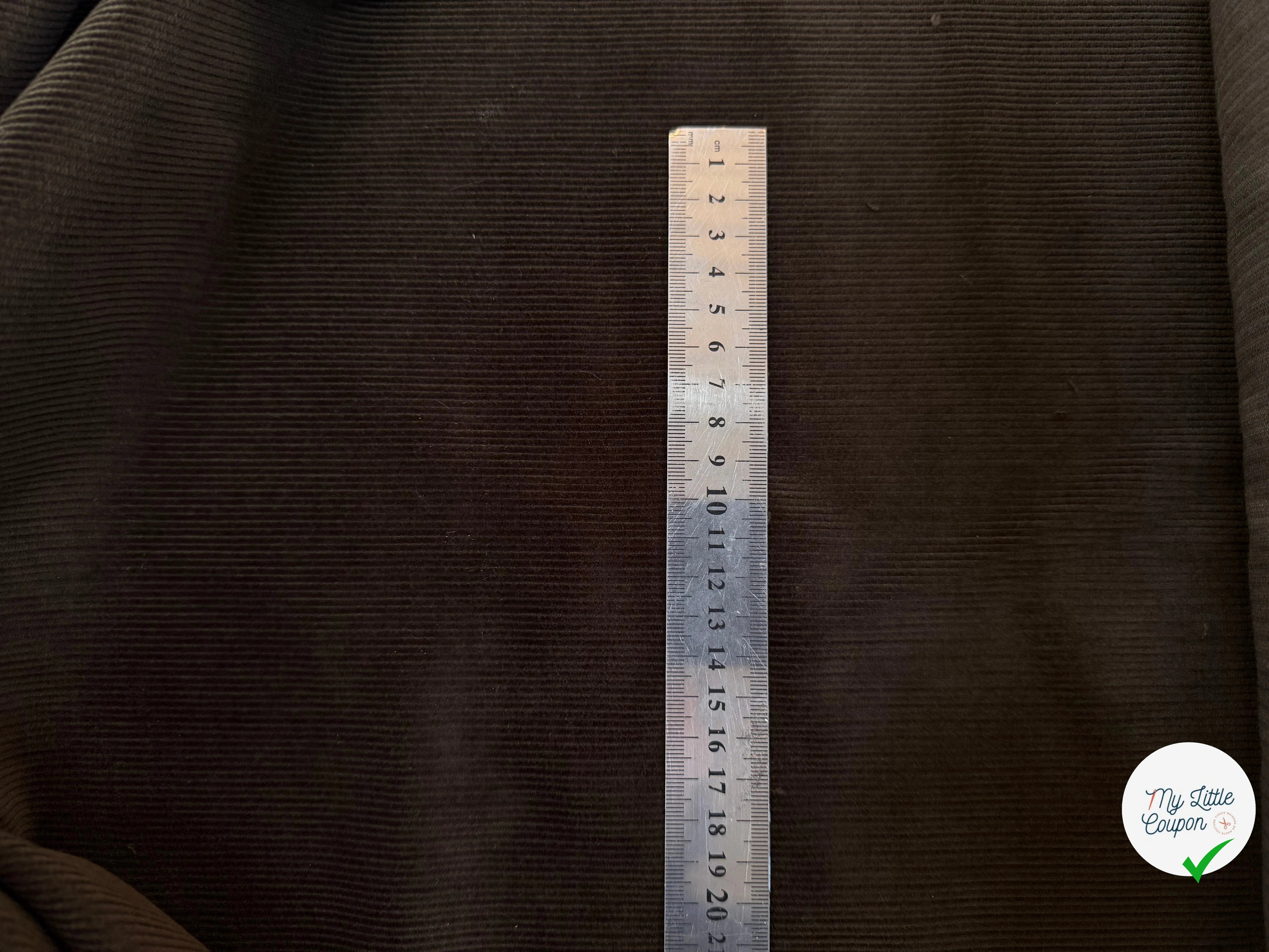 VELOURS COTELE EN COTON 1000 RAIES CAFE - My Little Coupon