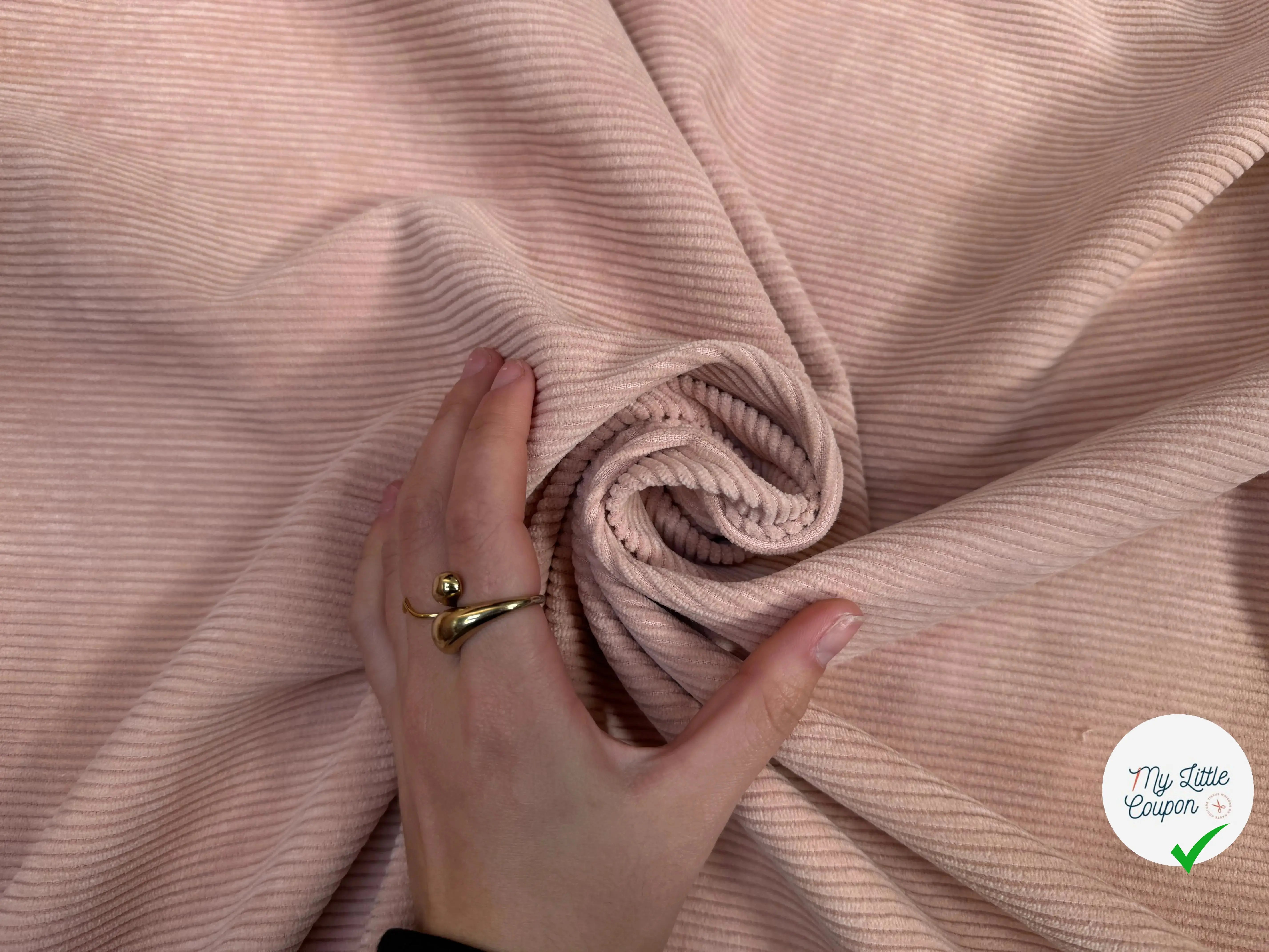 VELOURS COTTON CORDUROY, Misty Pink - My Little Coupon
