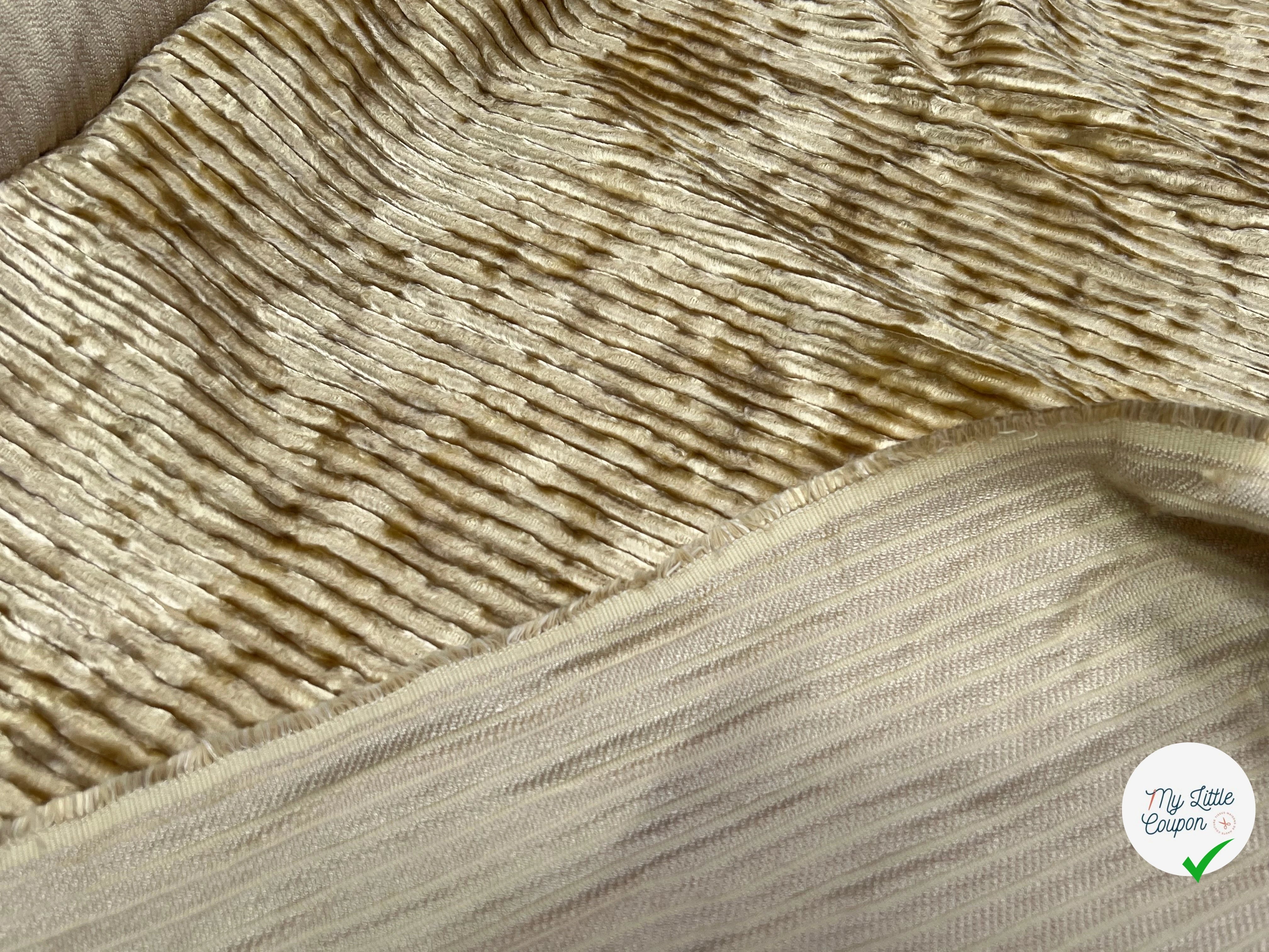 (Chute) VELOURS PUEBELA BEIGE VANILLE 130CM 100% COTON - My Little Coupon