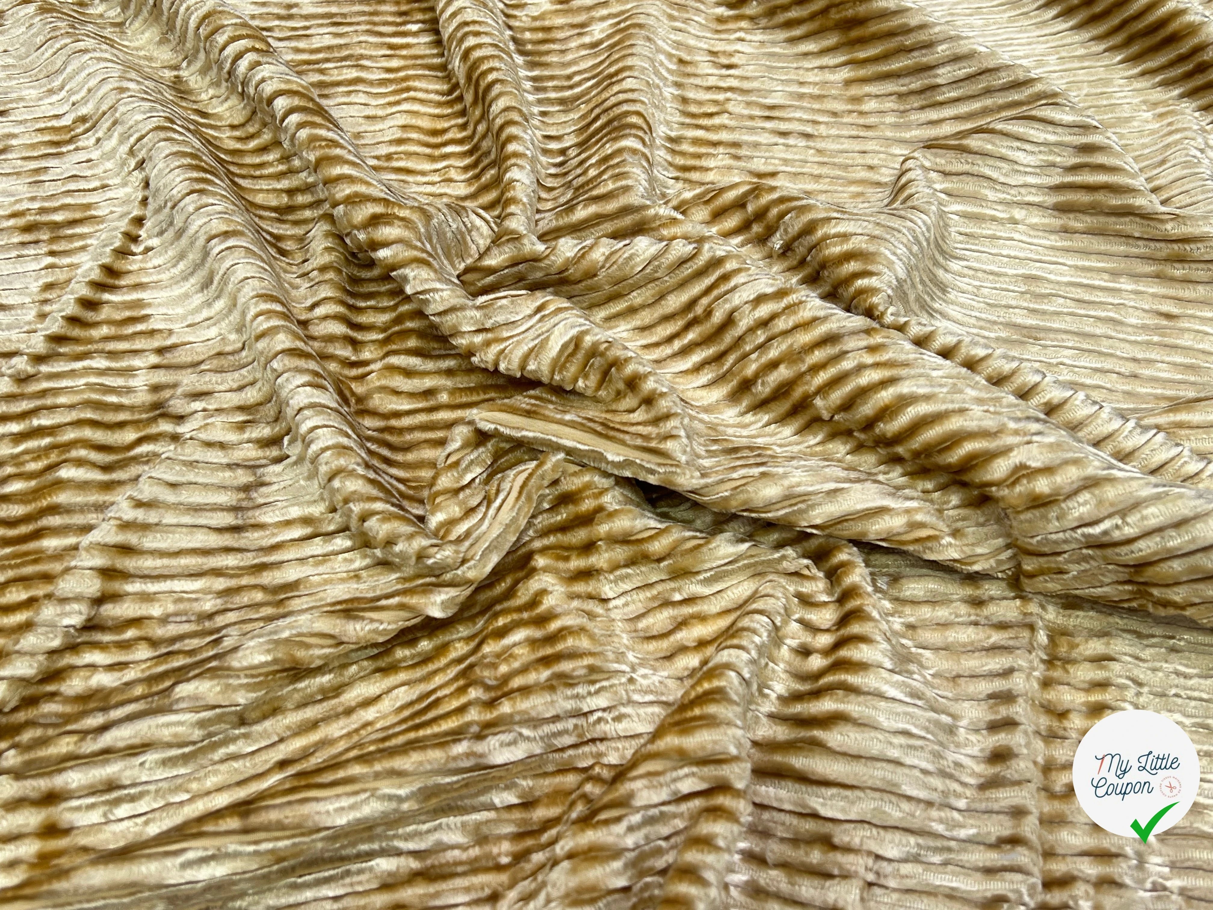 (Chute) VELOURS PUEBELA BEIGE VANILLE 130CM 100% COTON - My Little Coupon