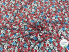 VISCOSE À MOTIFS FLORAUX ROUGES ET BLEUES - My Little Coupon
