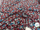 VISCOSE À MOTIFS FLORAUX ROUGES ET BLEUES - My Little Coupon